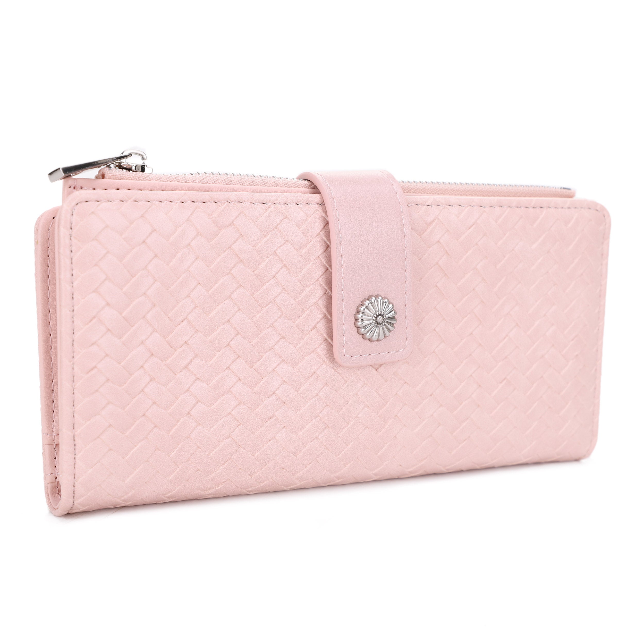 KATE Bi-fold Long Wallet with Woven Texture
