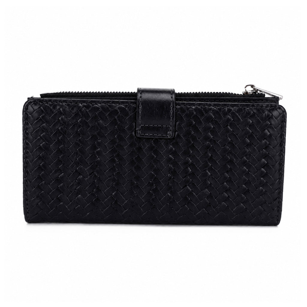 KATE Bi-fold Long Wallet with Woven Texture