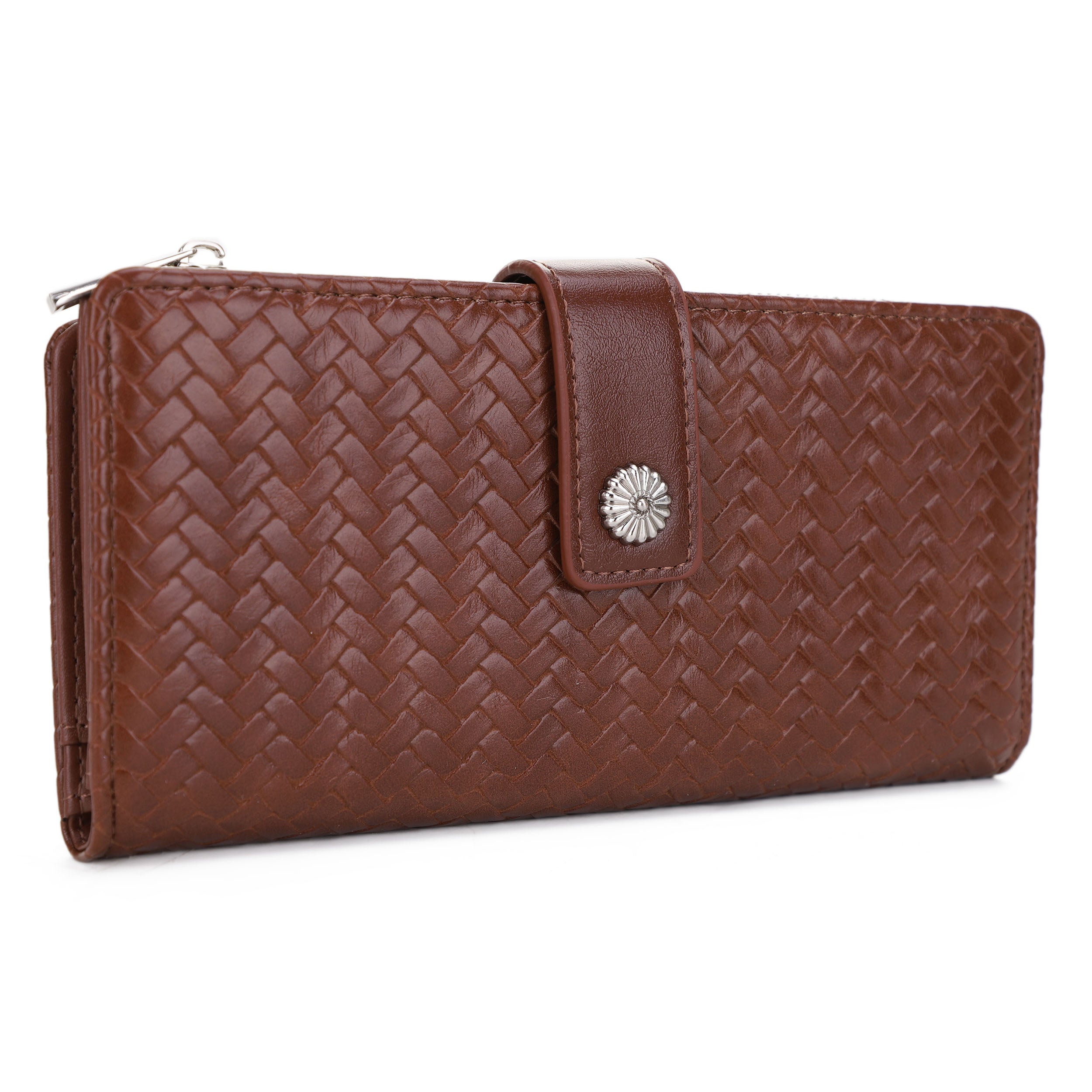 KATE Bi-fold Long Wallet with Woven Texture