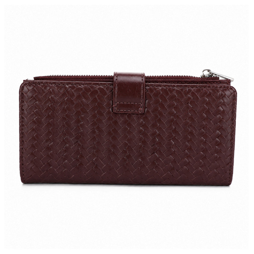KATE Bi-fold Long Wallet with Woven Texture