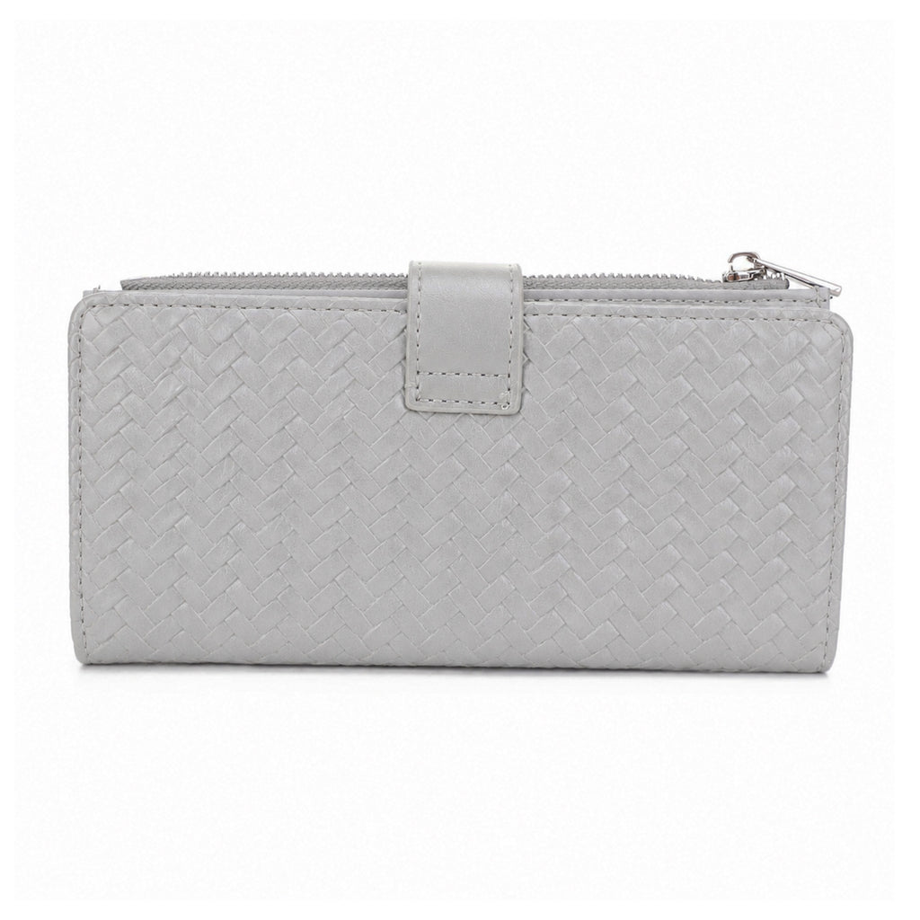 KATE Bi-fold Long Wallet with Woven Texture