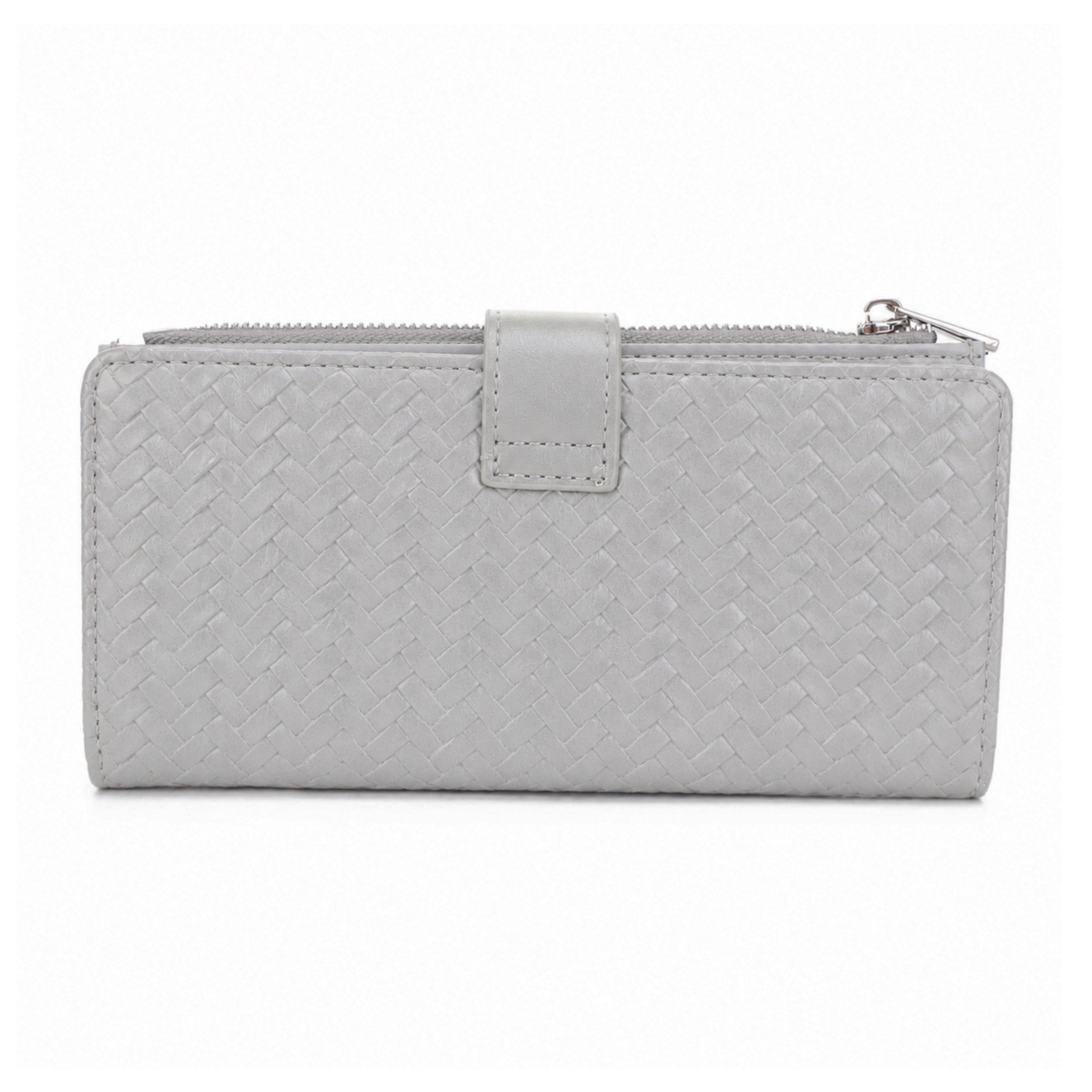 KATE Bi-fold Long Wallet with Woven Texture