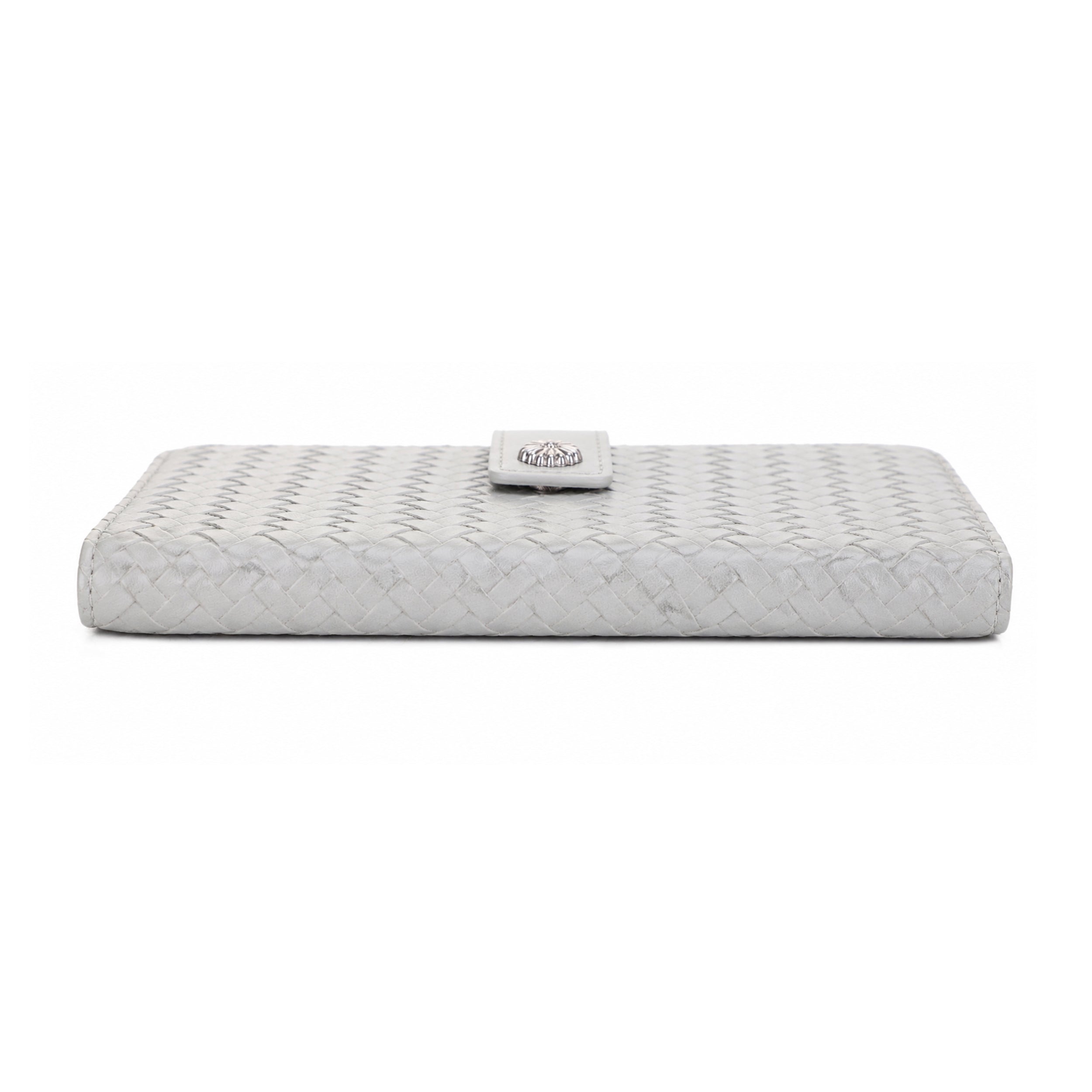KATE Bi-fold Long Wallet with Woven Texture