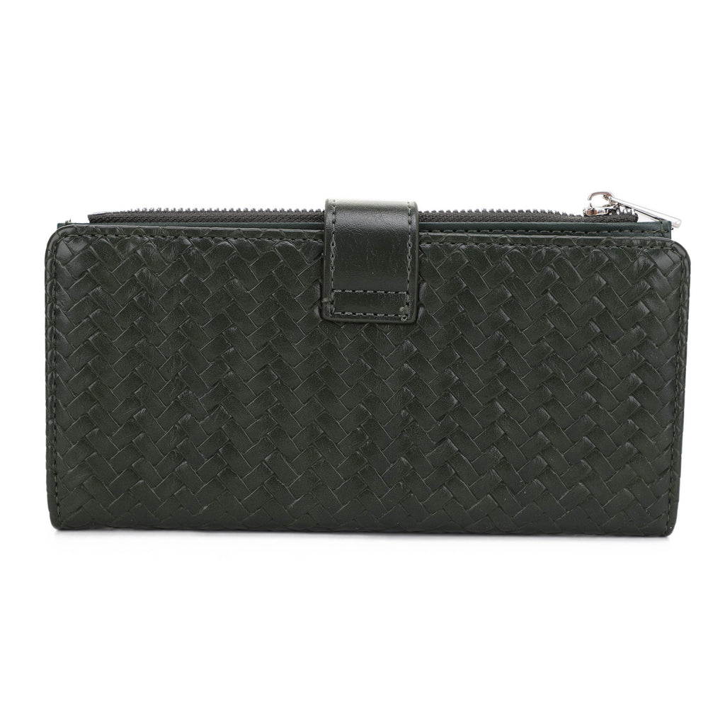 KATE Bi-fold Long Wallet with Woven Texture
