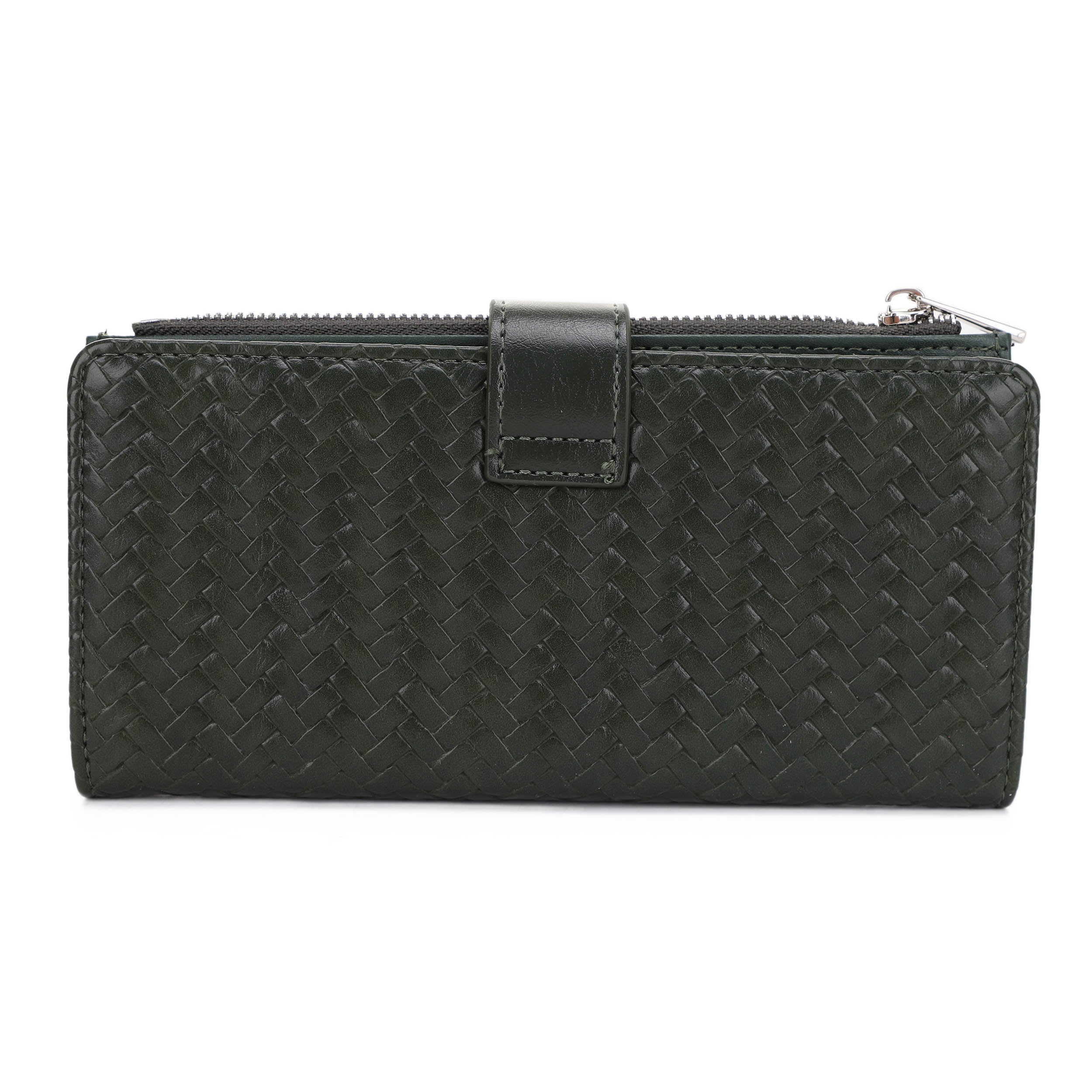 KATE Bi-fold Long Wallet with Woven Texture