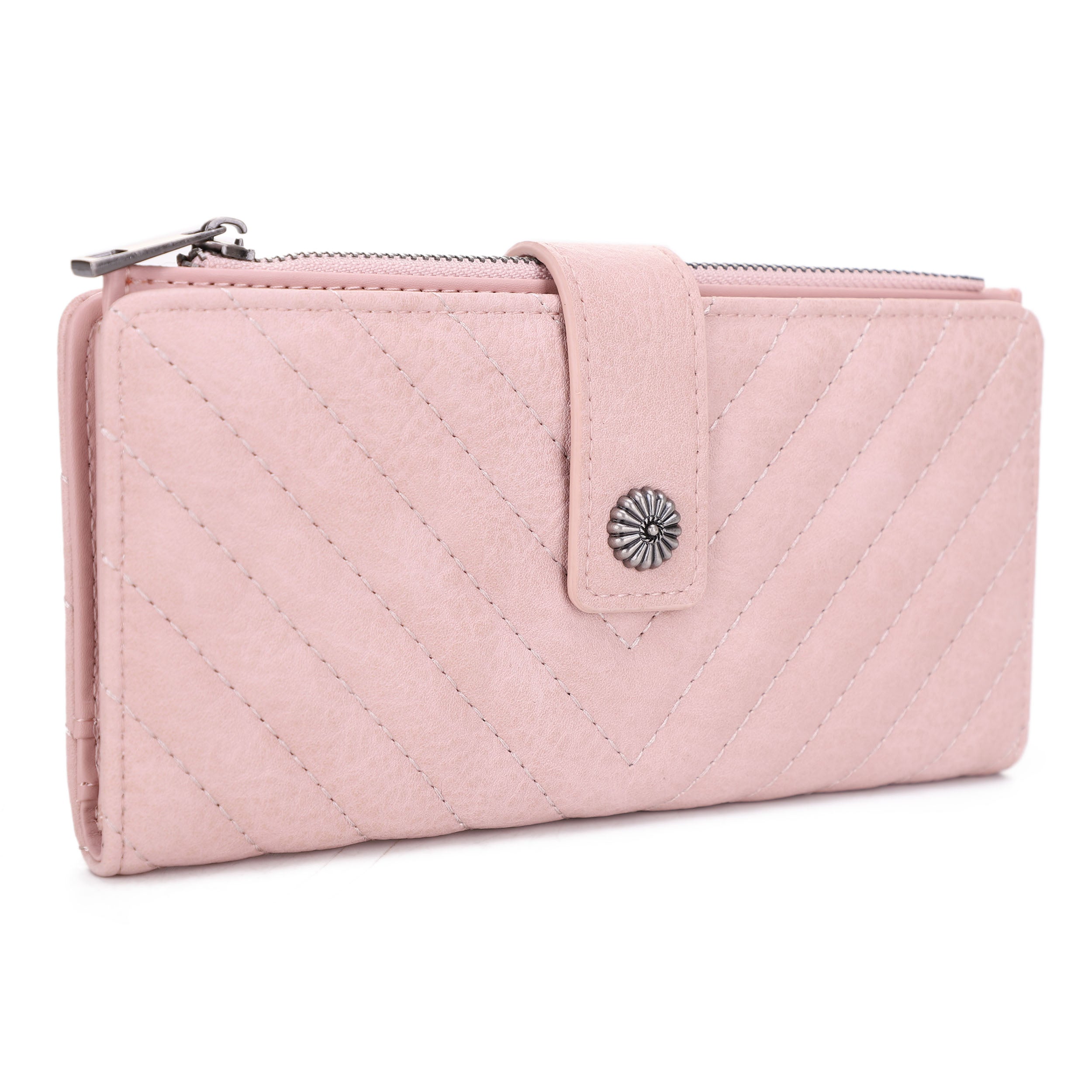 KATE Bi-fold Long Wallet with Chevron Quilting