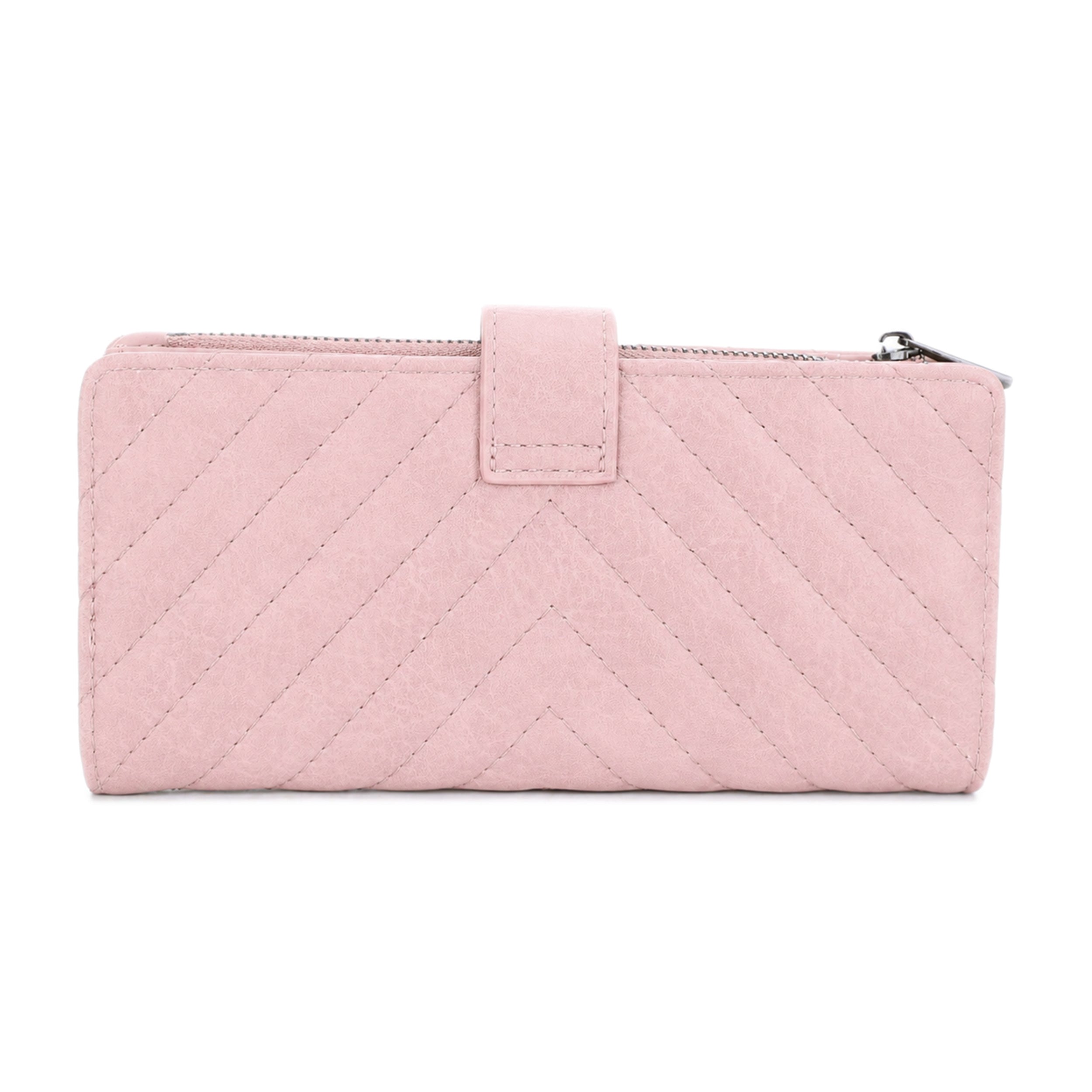 KATE Bi-fold Long Wallet with Chevron Quilting