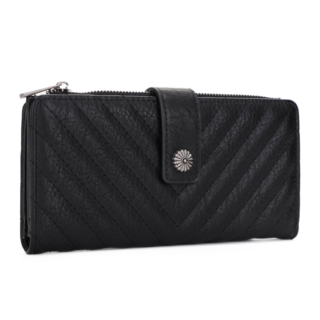 KATE Bi-fold Long Wallet with Chevron Quilting