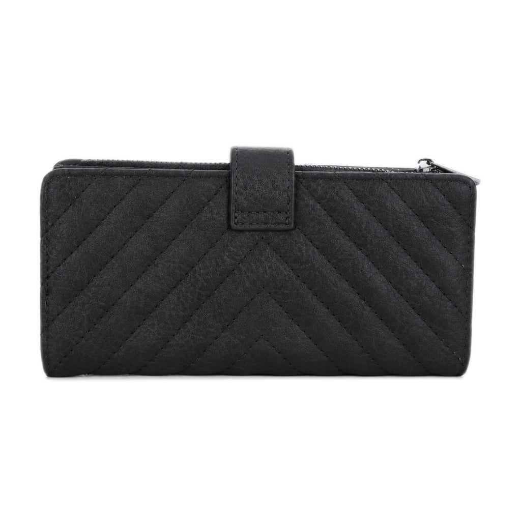 KATE Bi-fold Long Wallet with Chevron Quilting