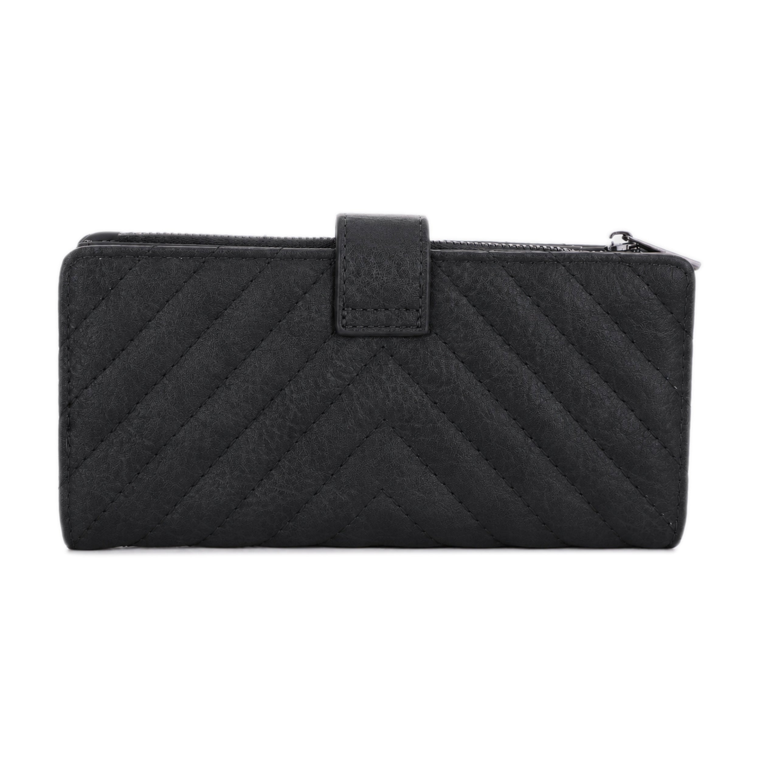 KATE Bi-fold Long Wallet with Chevron Quilting