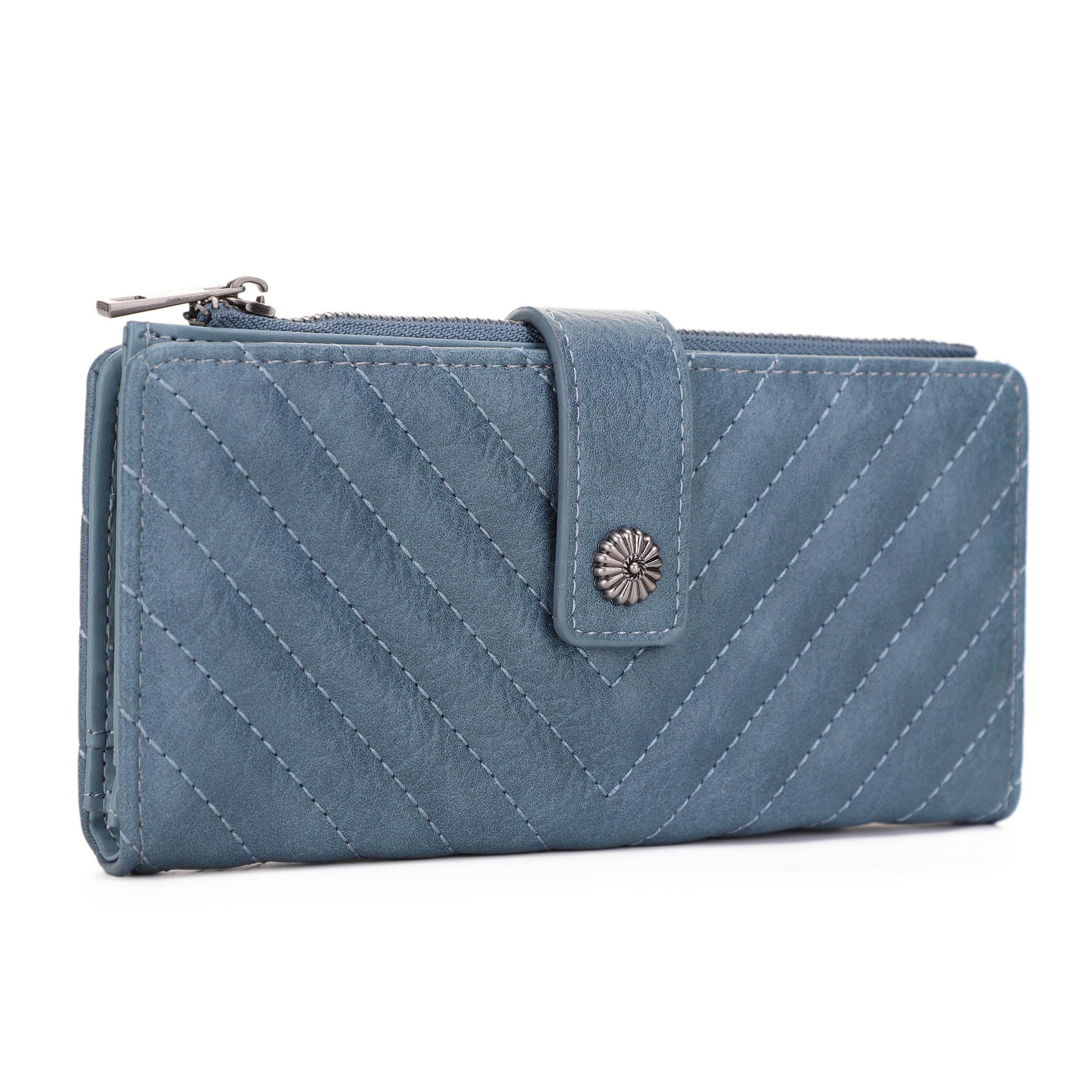 KATE Bi-fold Long Wallet with Chevron Quilting