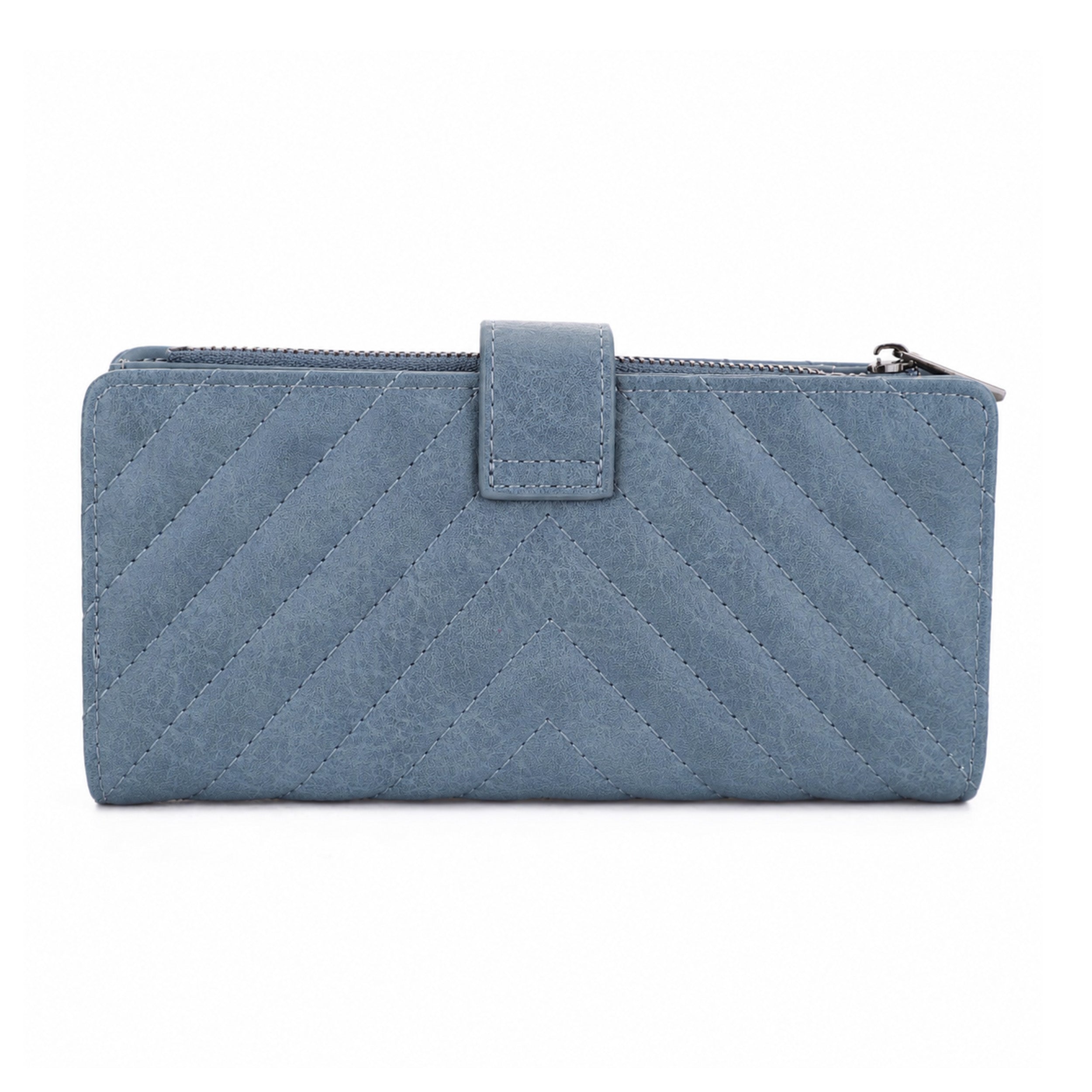 KATE Bi-fold Long Wallet with Chevron Quilting