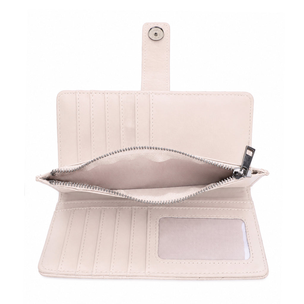 KATE Bi-fold Long Wallet with Chevron Quilting