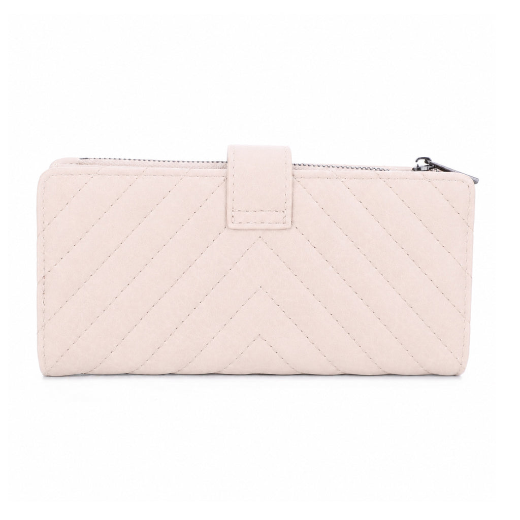 KATE Bi-fold Long Wallet with Chevron Quilting
