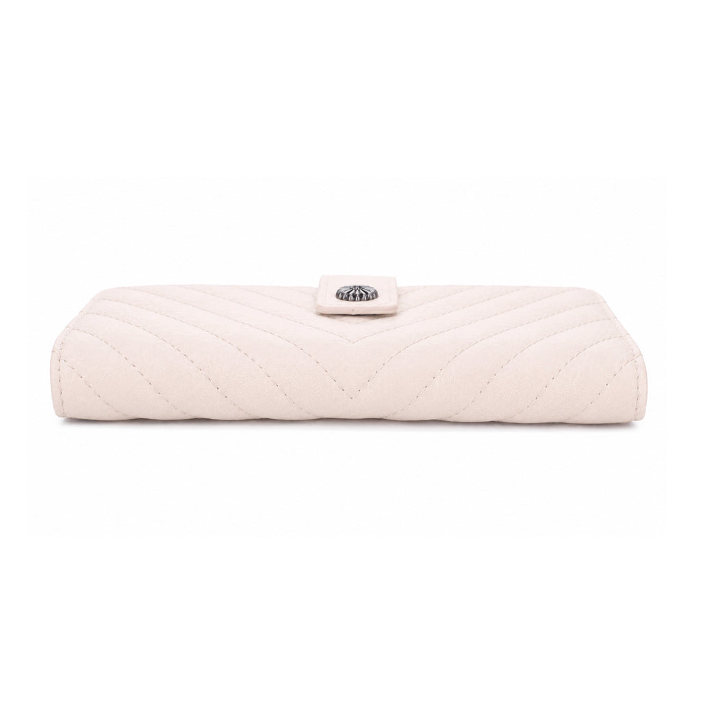 KATE Bi-fold Long Wallet with Chevron Quilting