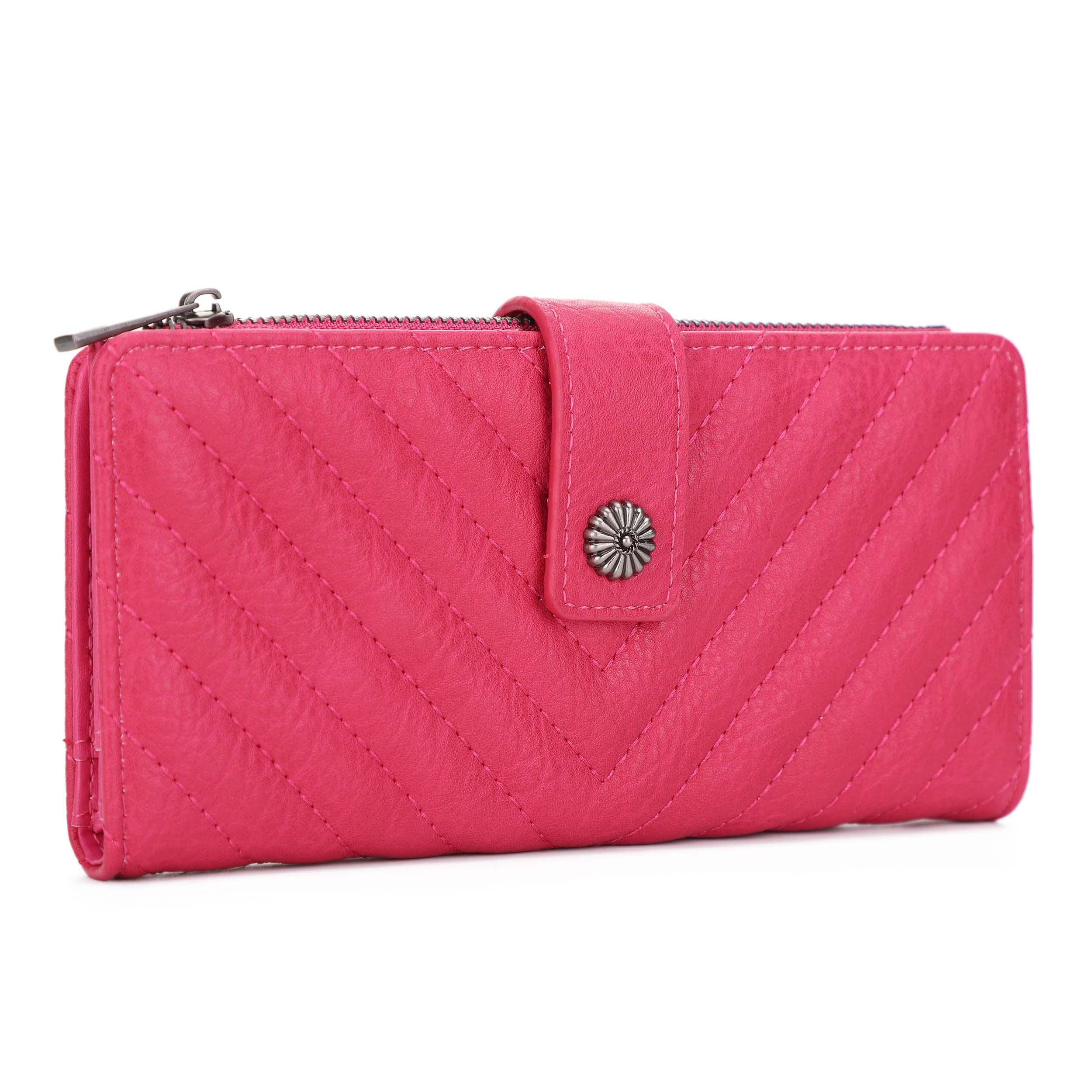 KATE Bi-fold Long Wallet with Chevron Quilting