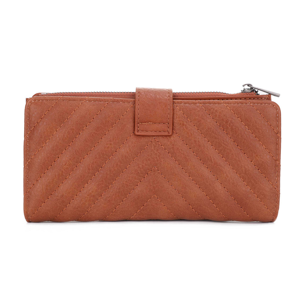 KATE Bi-fold Long Wallet with Chevron Quilting