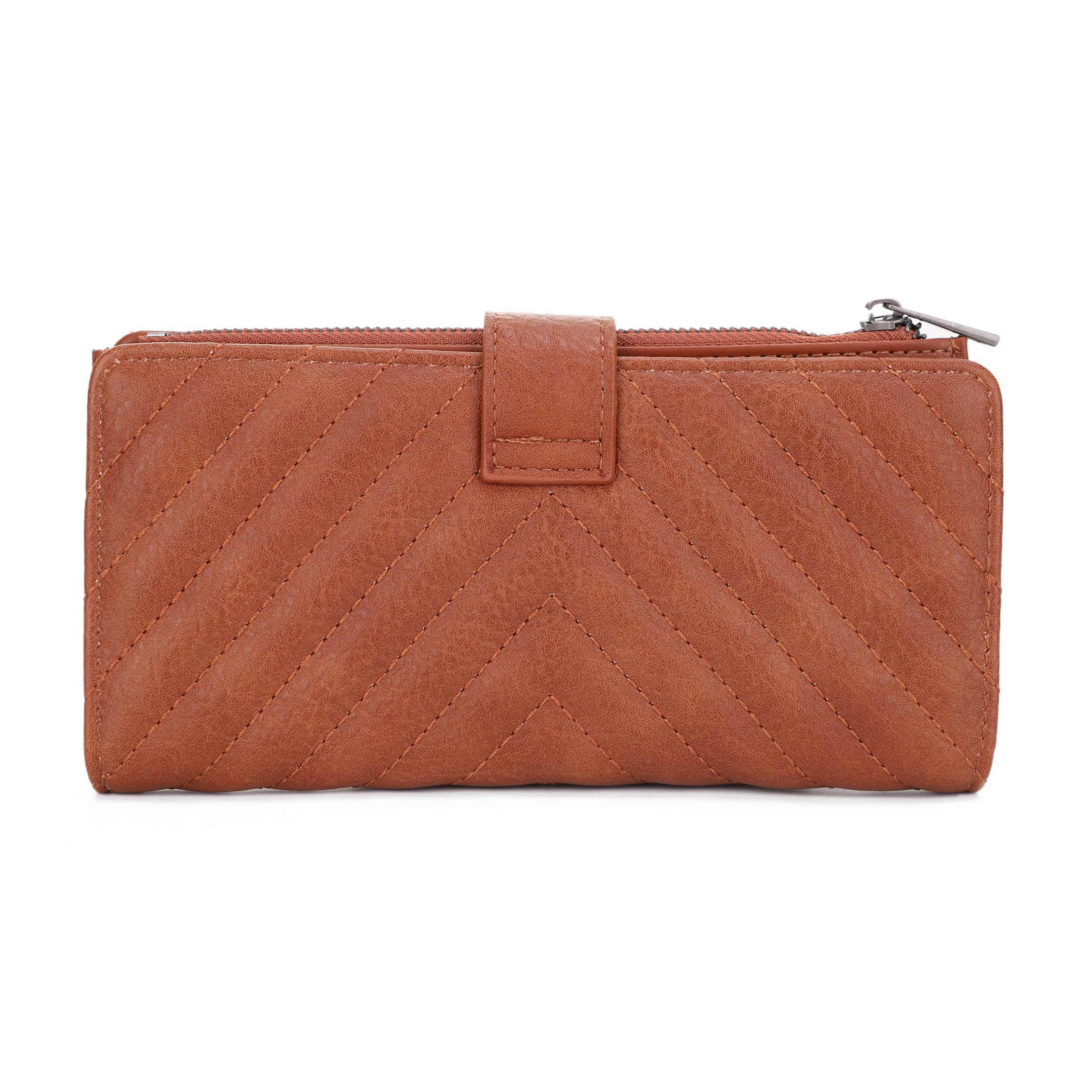 KATE Bi-fold Long Wallet with Chevron Quilting
