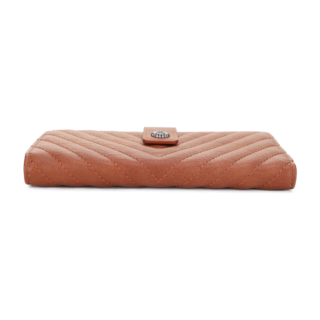 KATE Bi-fold Long Wallet with Chevron Quilting