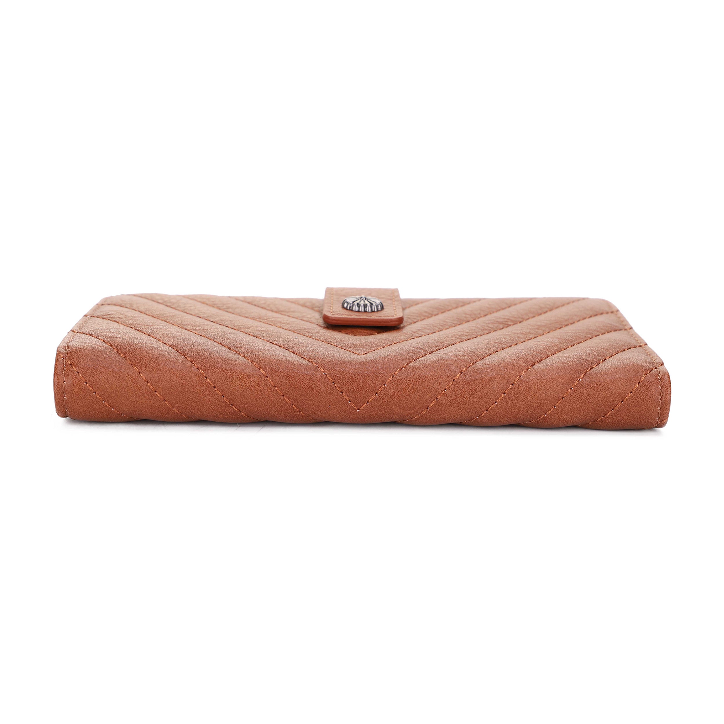 KATE Bi-fold Long Wallet with Chevron Quilting