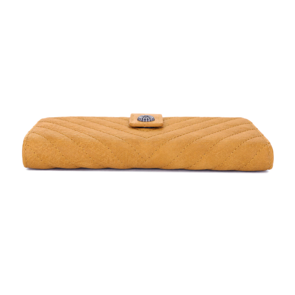KATE Bi-fold Long Wallet with Chevron Quilting