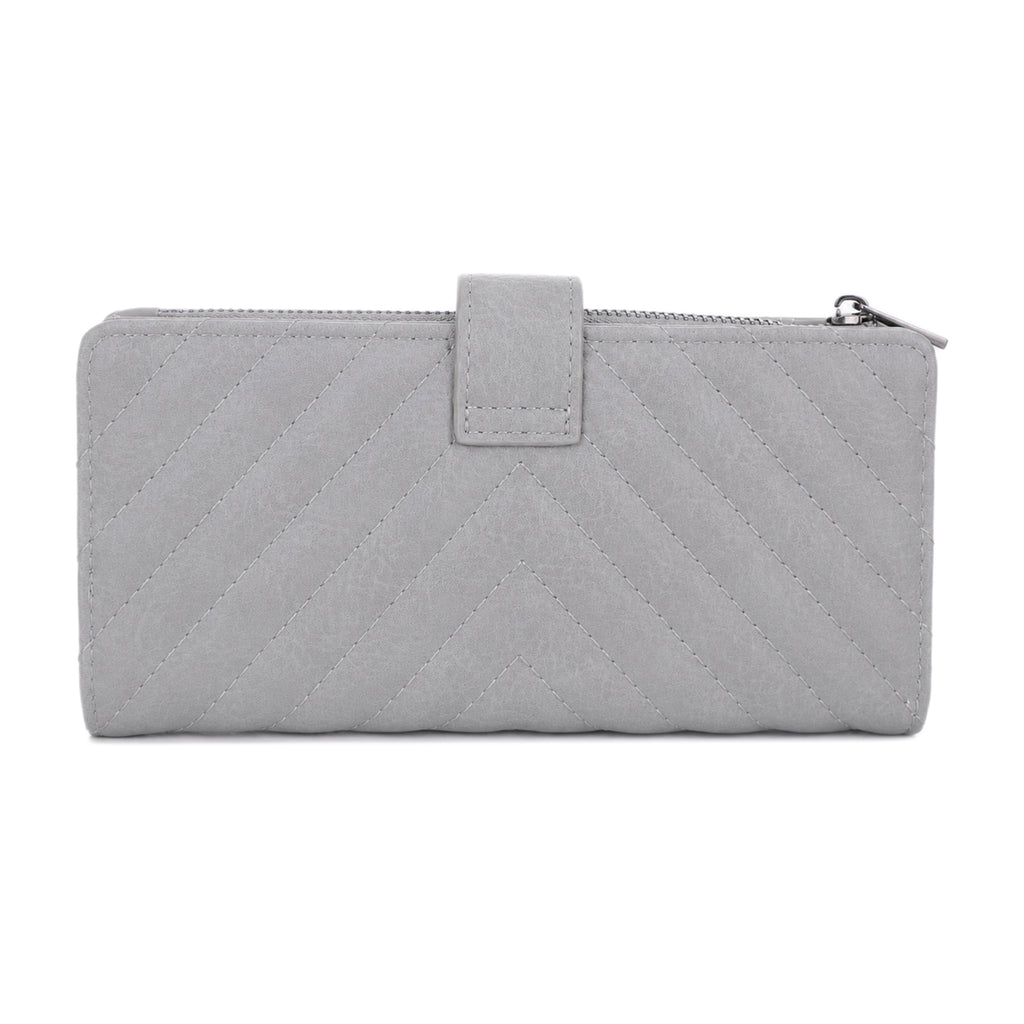 KATE Bi-fold Long Wallet with Chevron Quilting