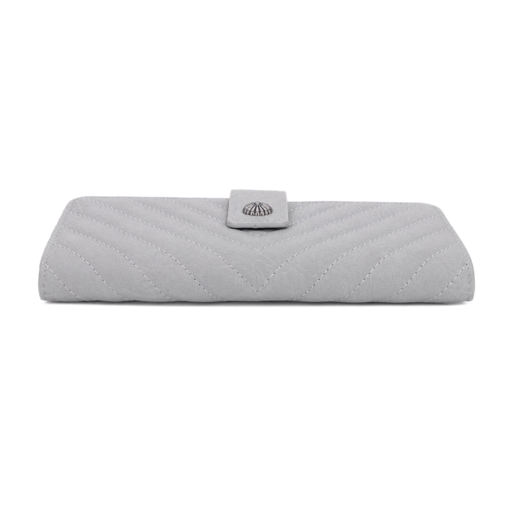 KATE Bi-fold Long Wallet with Chevron Quilting