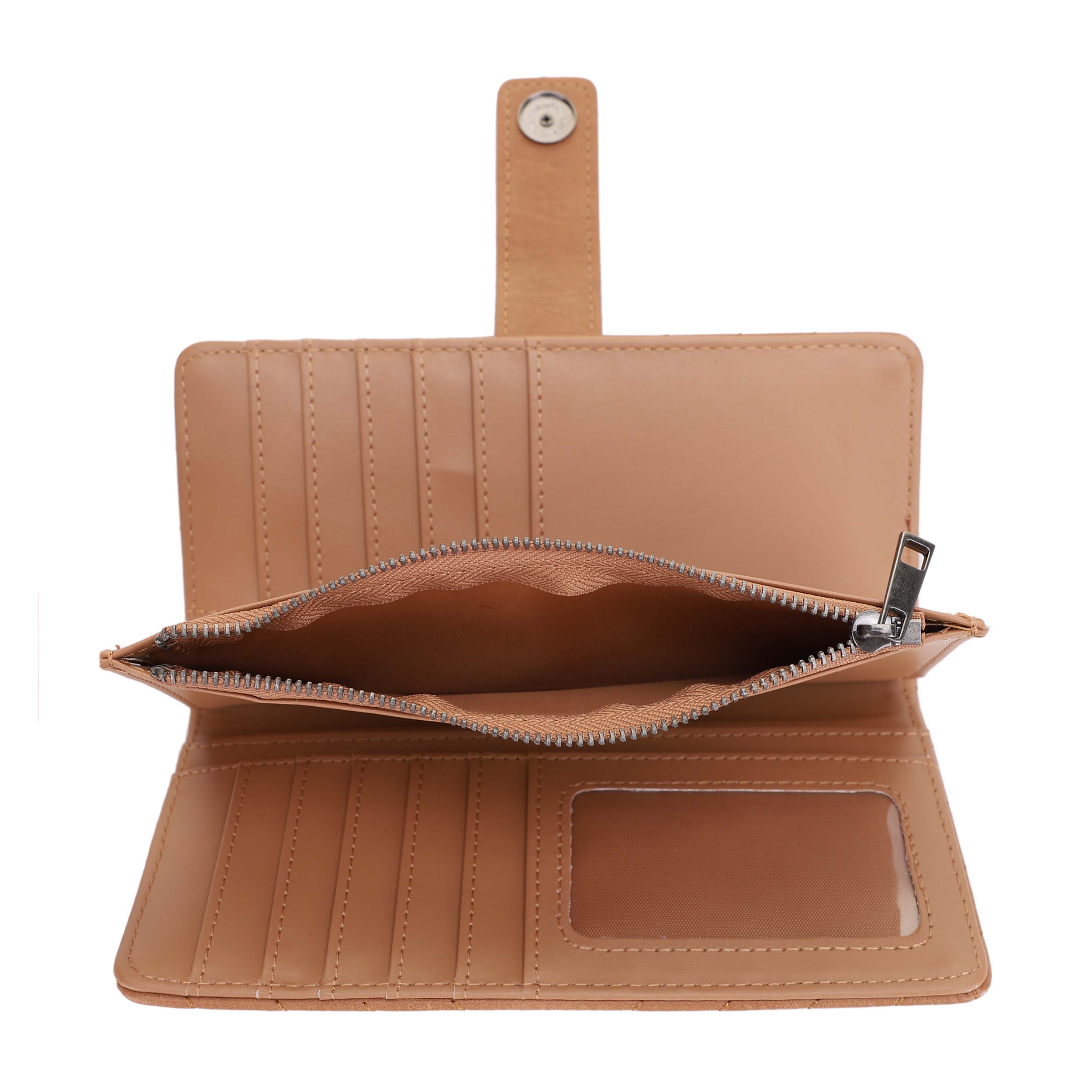 KATE Bi-fold Long Wallet with Chevron Quilting