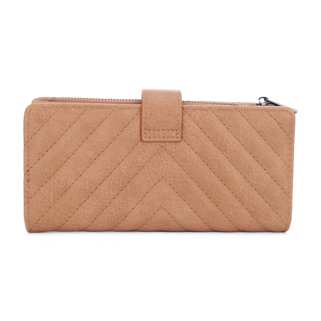 KATE Bi-fold Long Wallet with Chevron Quilting