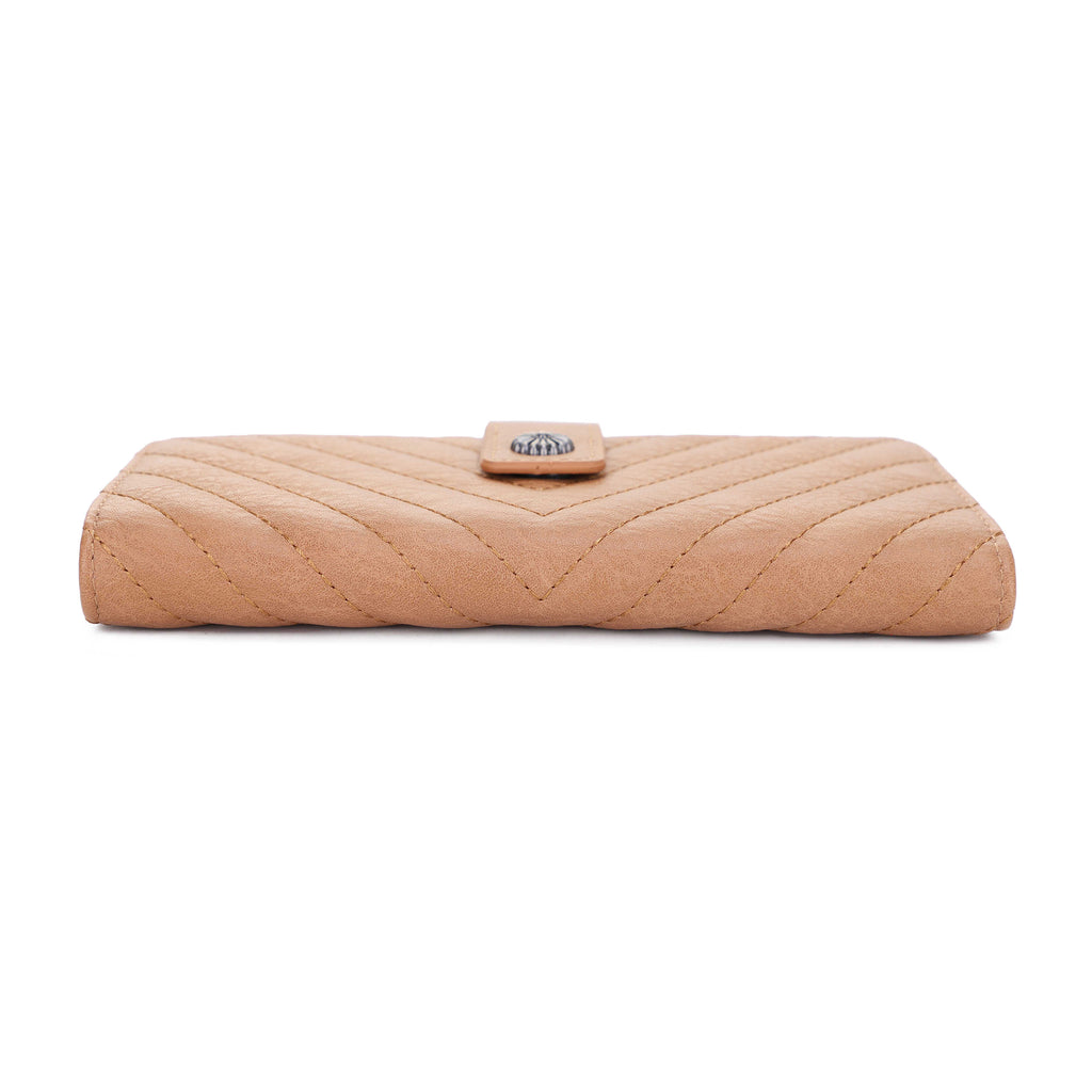 KATE Bi-fold Long Wallet with Chevron Quilting