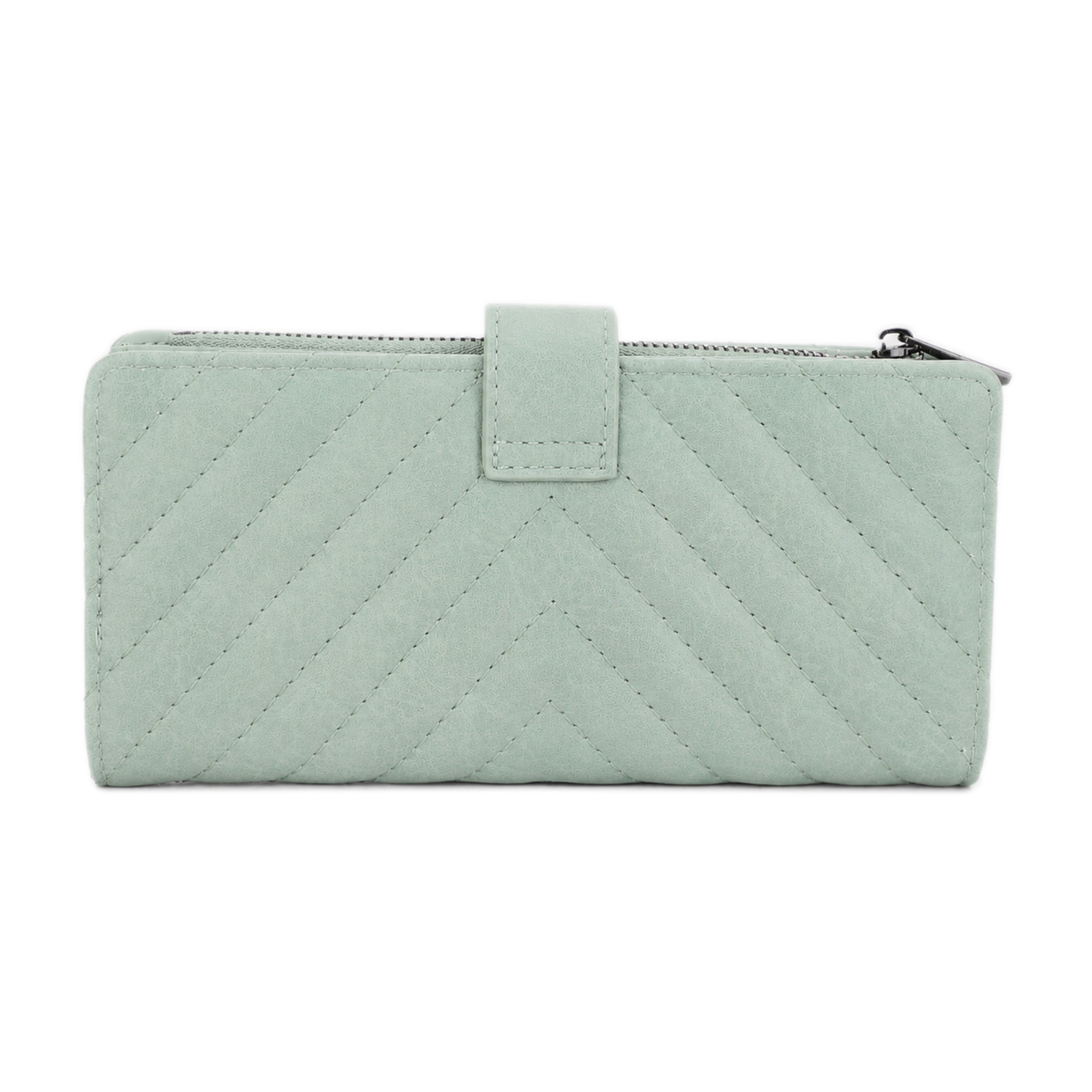 KATE Bi-fold Long Wallet with Chevron Quilting