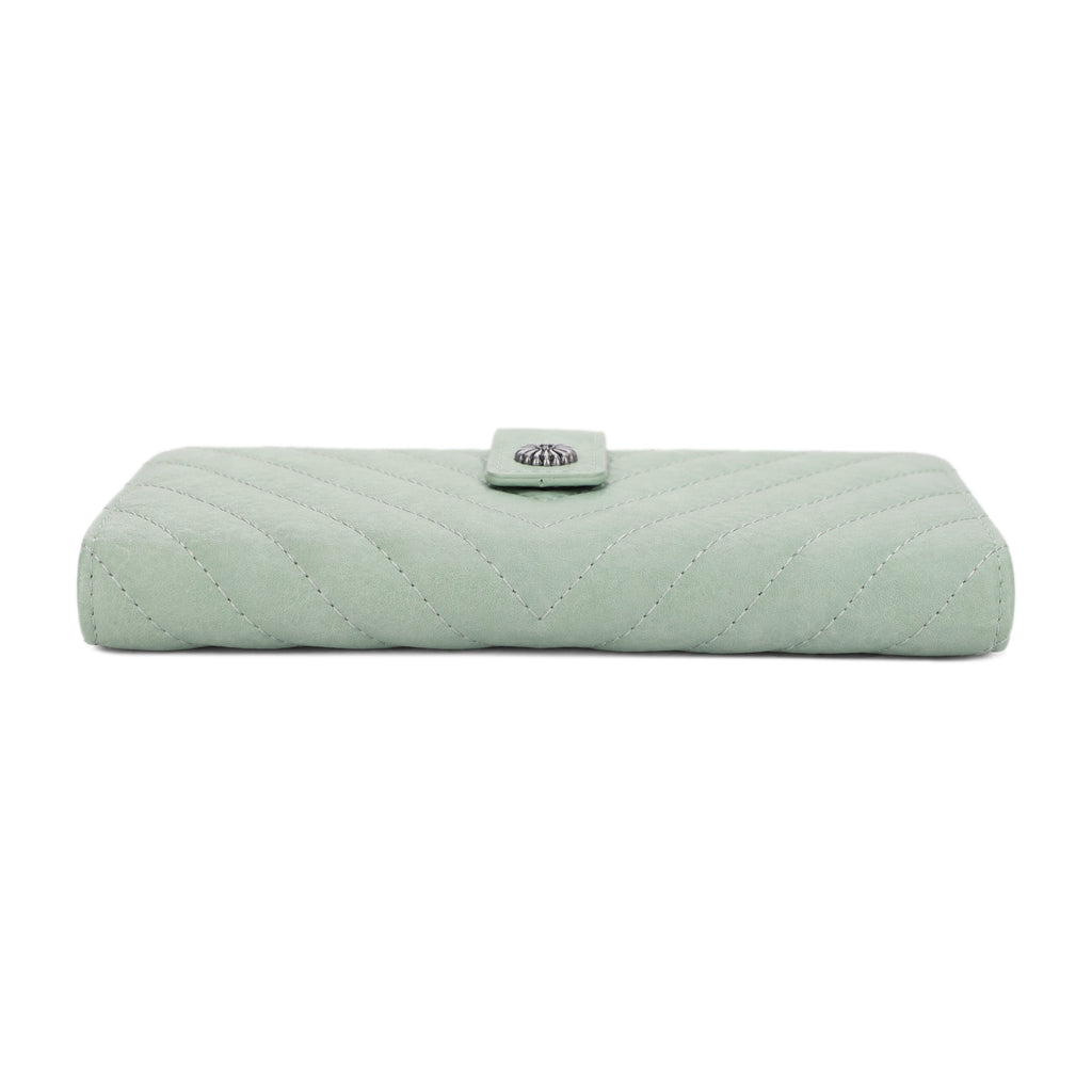 KATE Bi-fold Long Wallet with Chevron Quilting