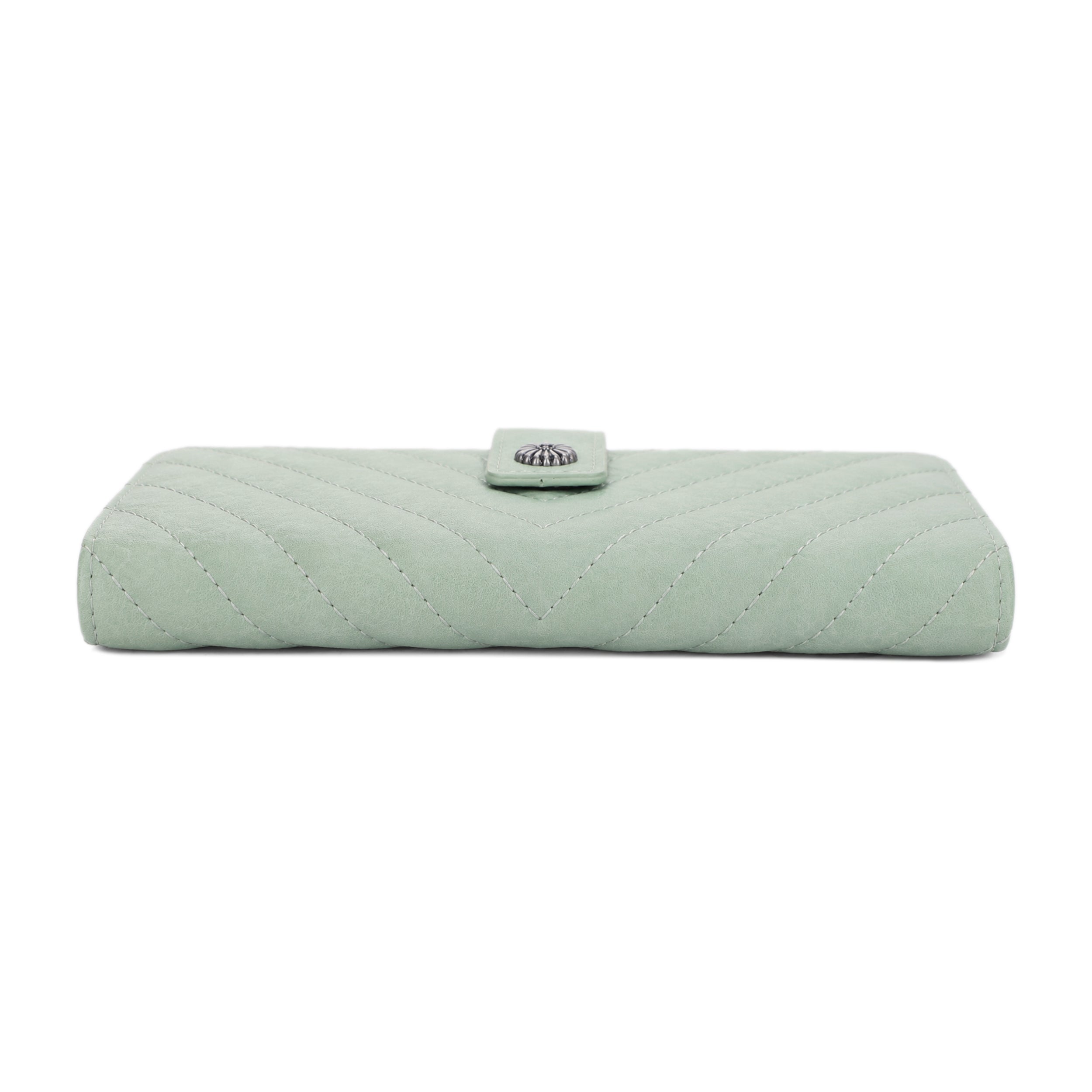 KATE Bi-fold Long Wallet with Chevron Quilting