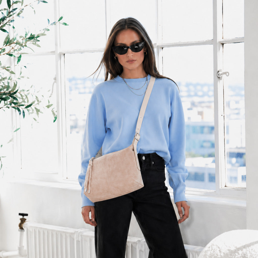 Hailey Double Straps Crossbody Bag (Suede)