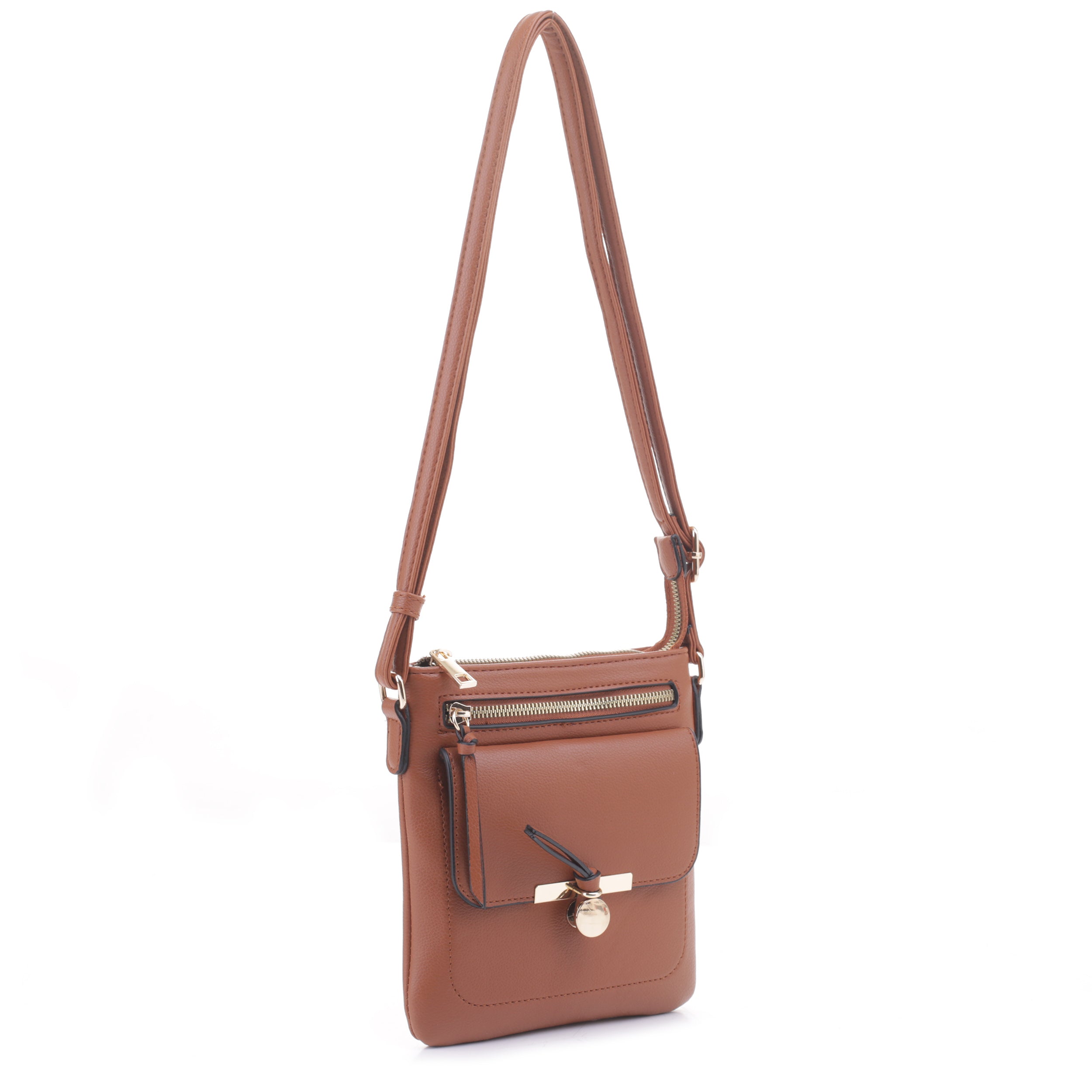 CROSSBODY WITH FLAP TOP AND ZIPPER