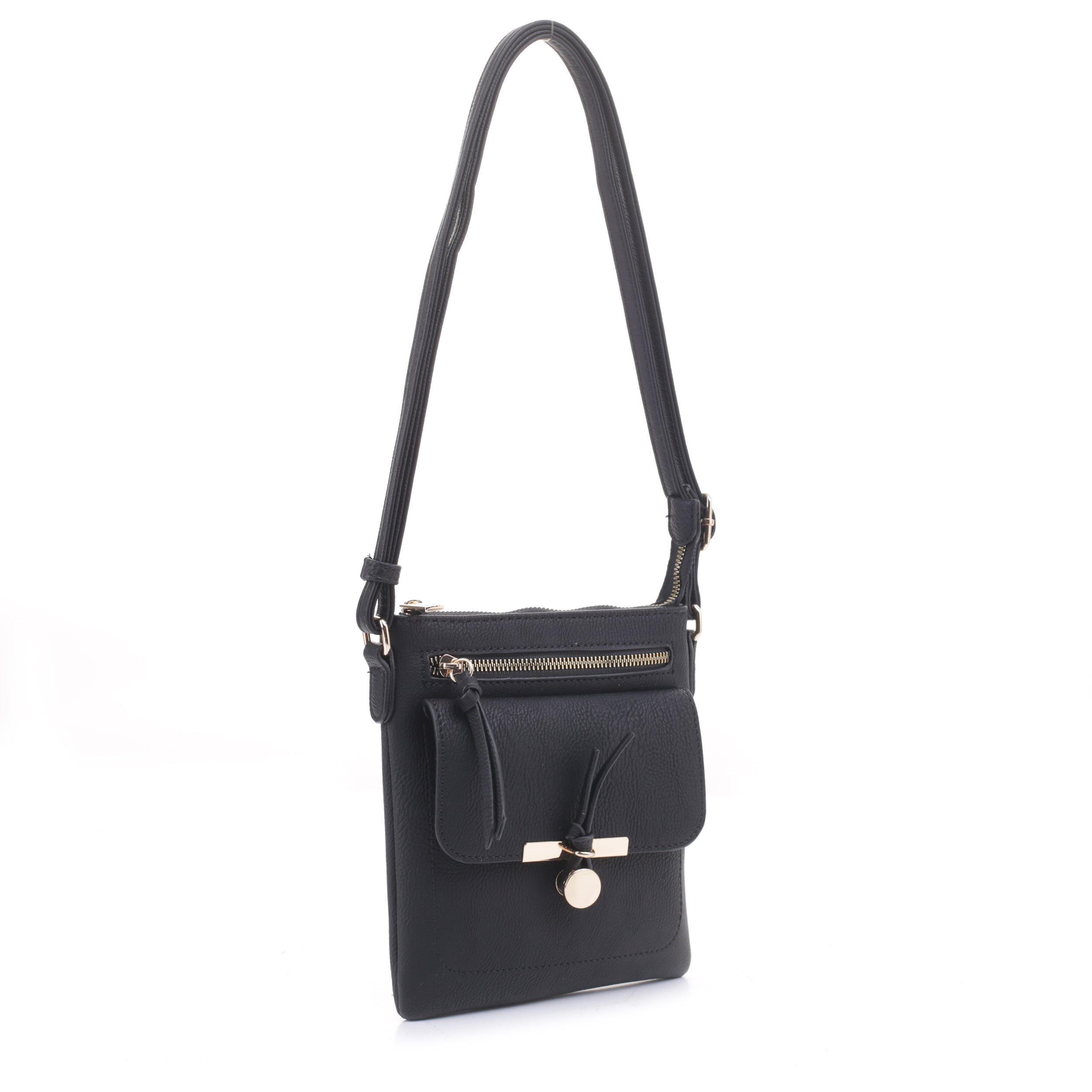 CROSSBODY WITH FLAP TOP AND ZIPPER