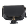 CROSSBODY WITH TASSEL AND ZIP ON FLAP