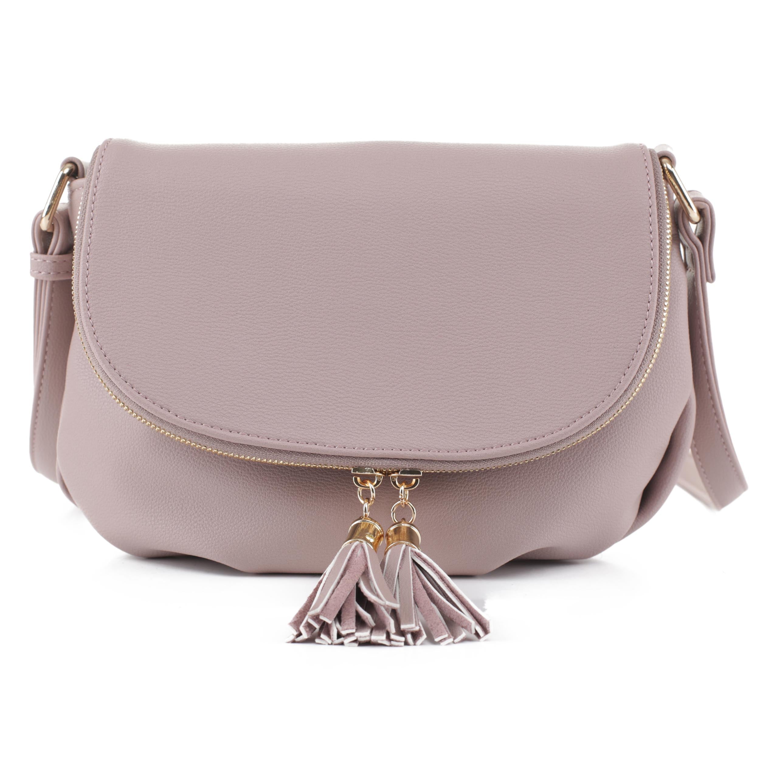 CROSSBODY WITH TASSEL AND ZIP ON FLAP
