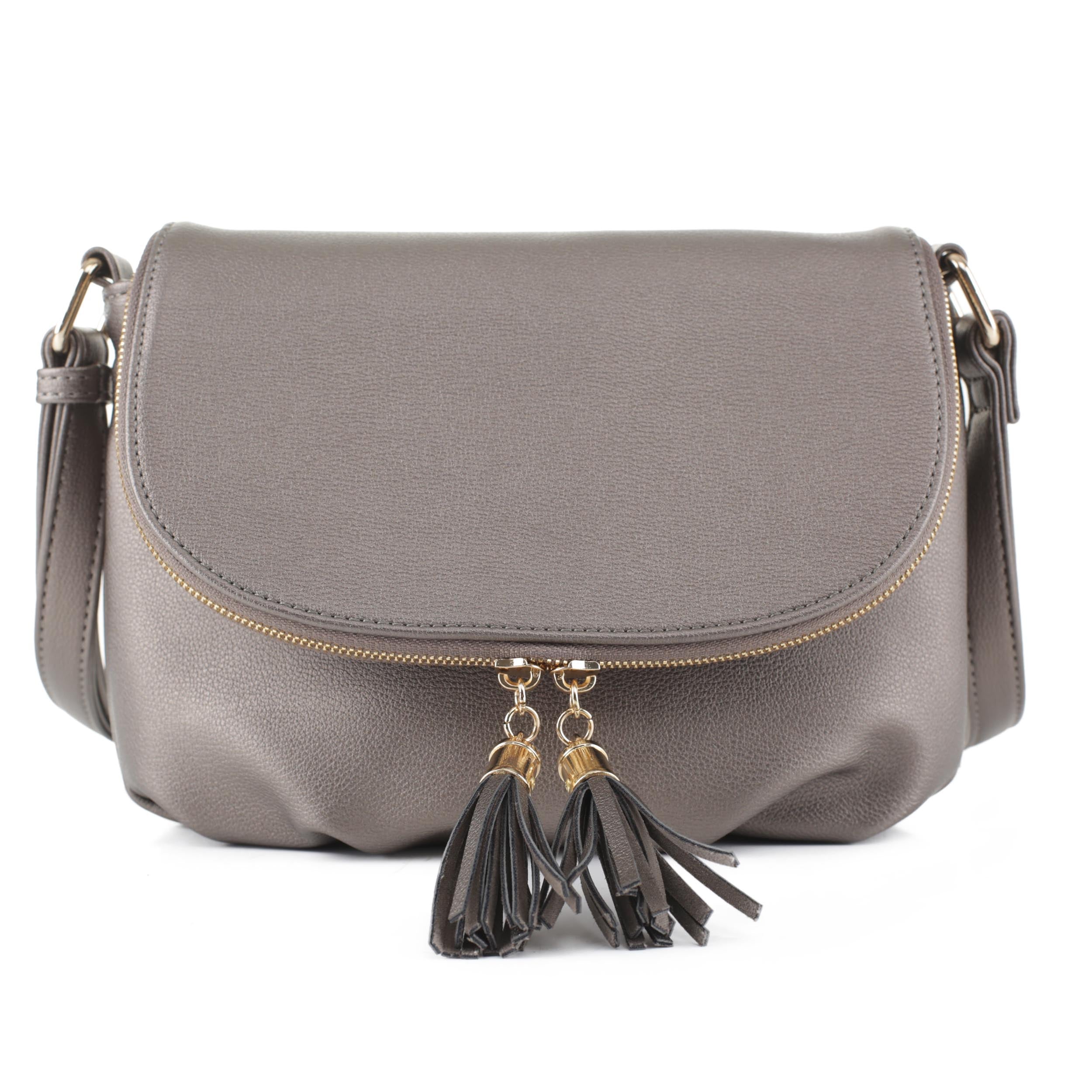 CROSSBODY WITH TASSEL AND ZIP ON FLAP