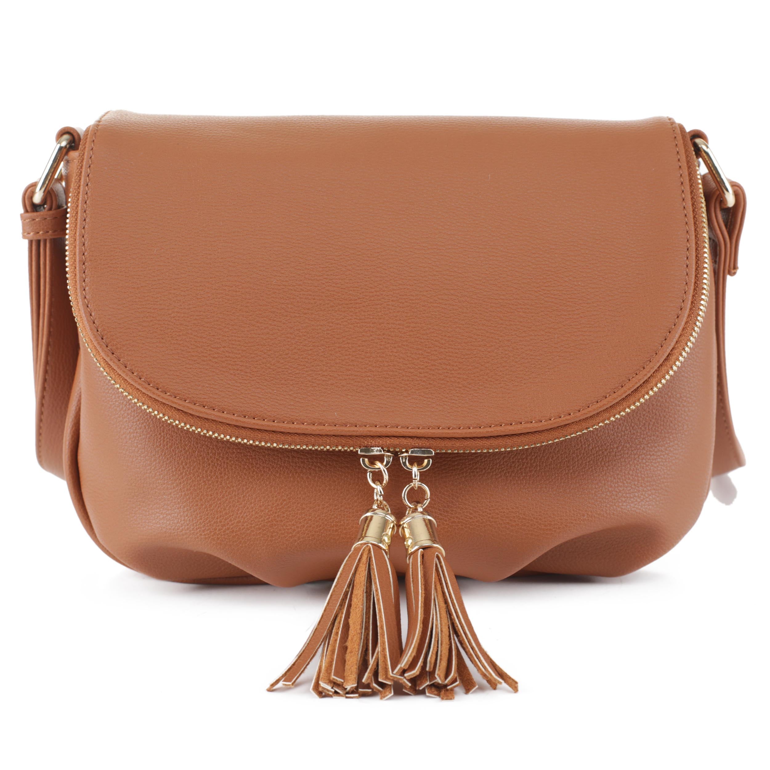 CROSSBODY WITH TASSEL AND ZIP ON FLAP