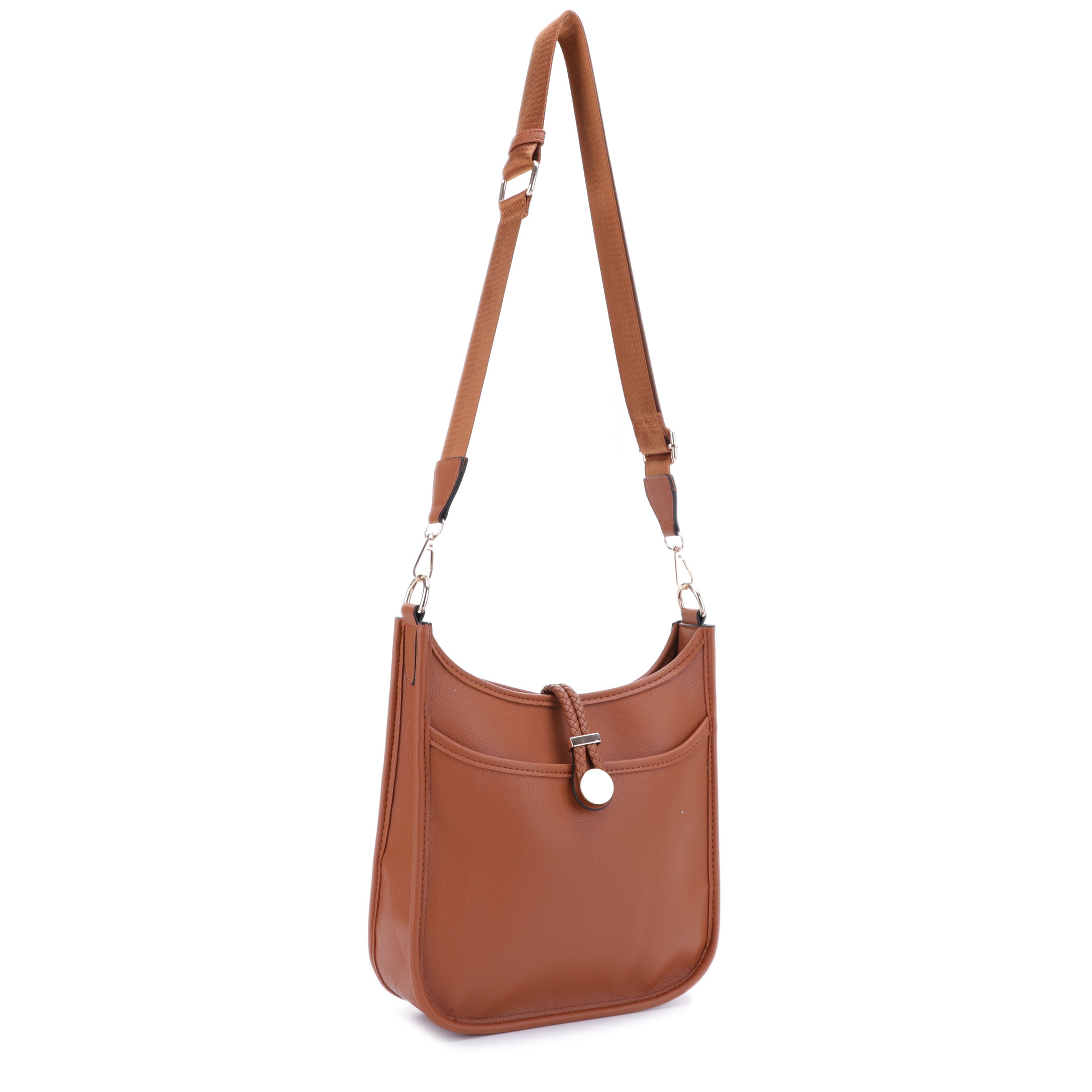 BRAIDED CLOSURE HOBO WITH WEBBING STRAP