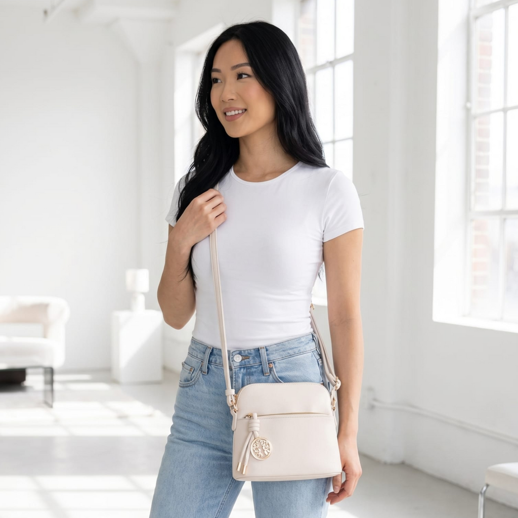 Ivy Small Dome Crossbody Bag with Medallion Charm