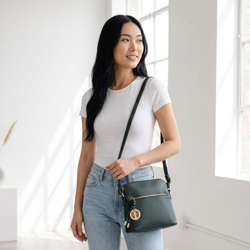 Ivy Small Dome Crossbody Bag with Medallion Charm
