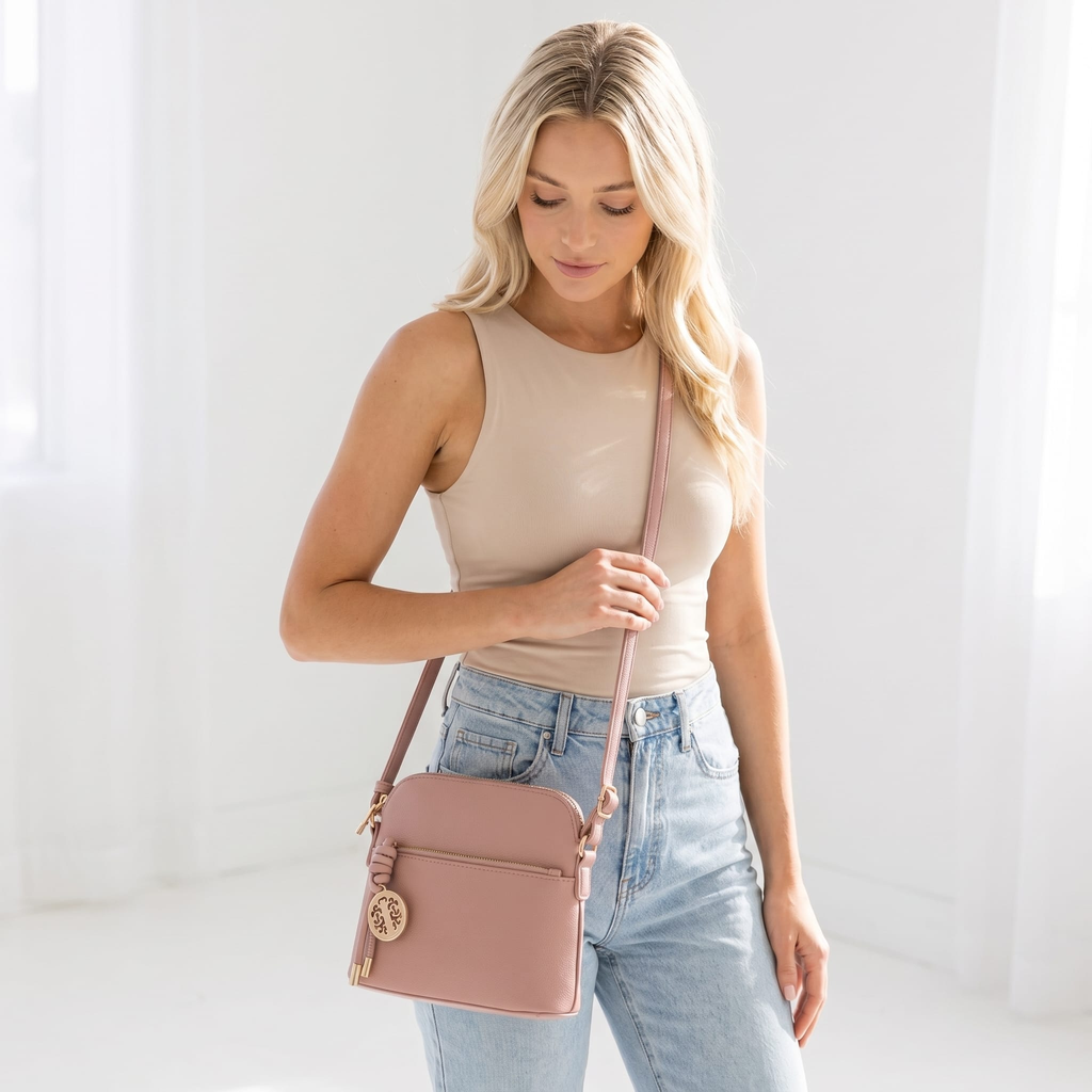 Ivy Small Dome Crossbody Bag with Medallion Charm
