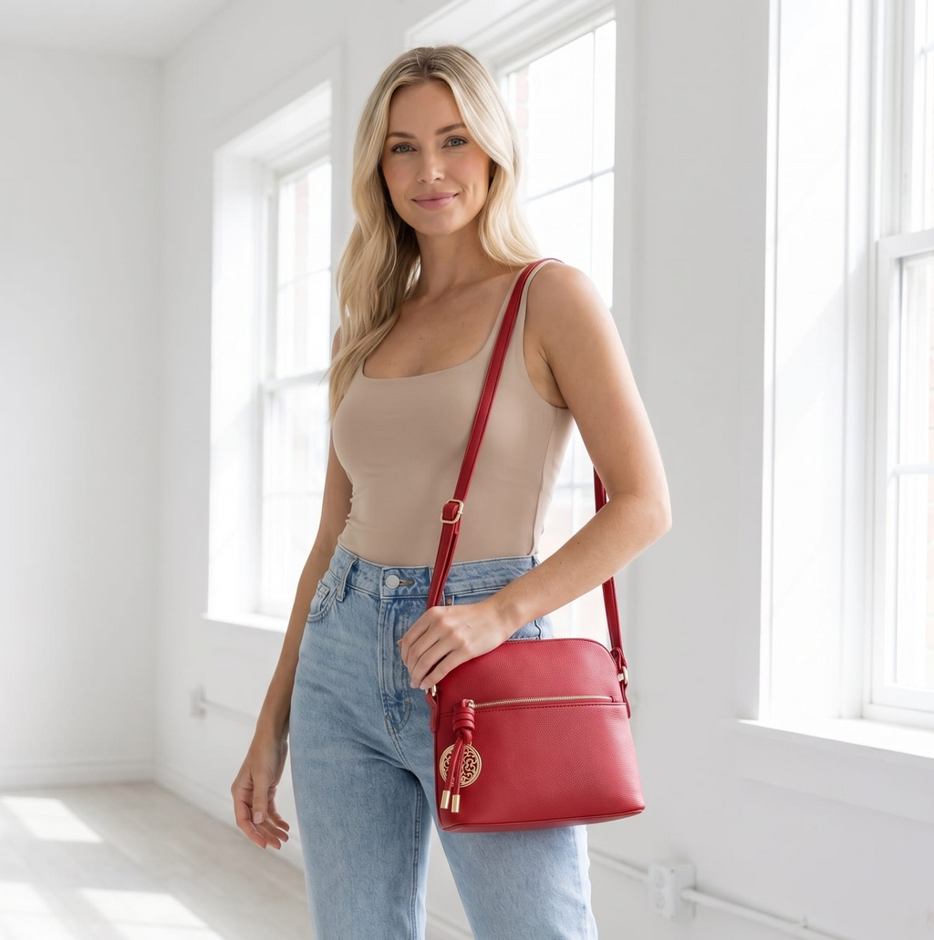 Ivy Small Dome Crossbody Bag with Medallion Charm