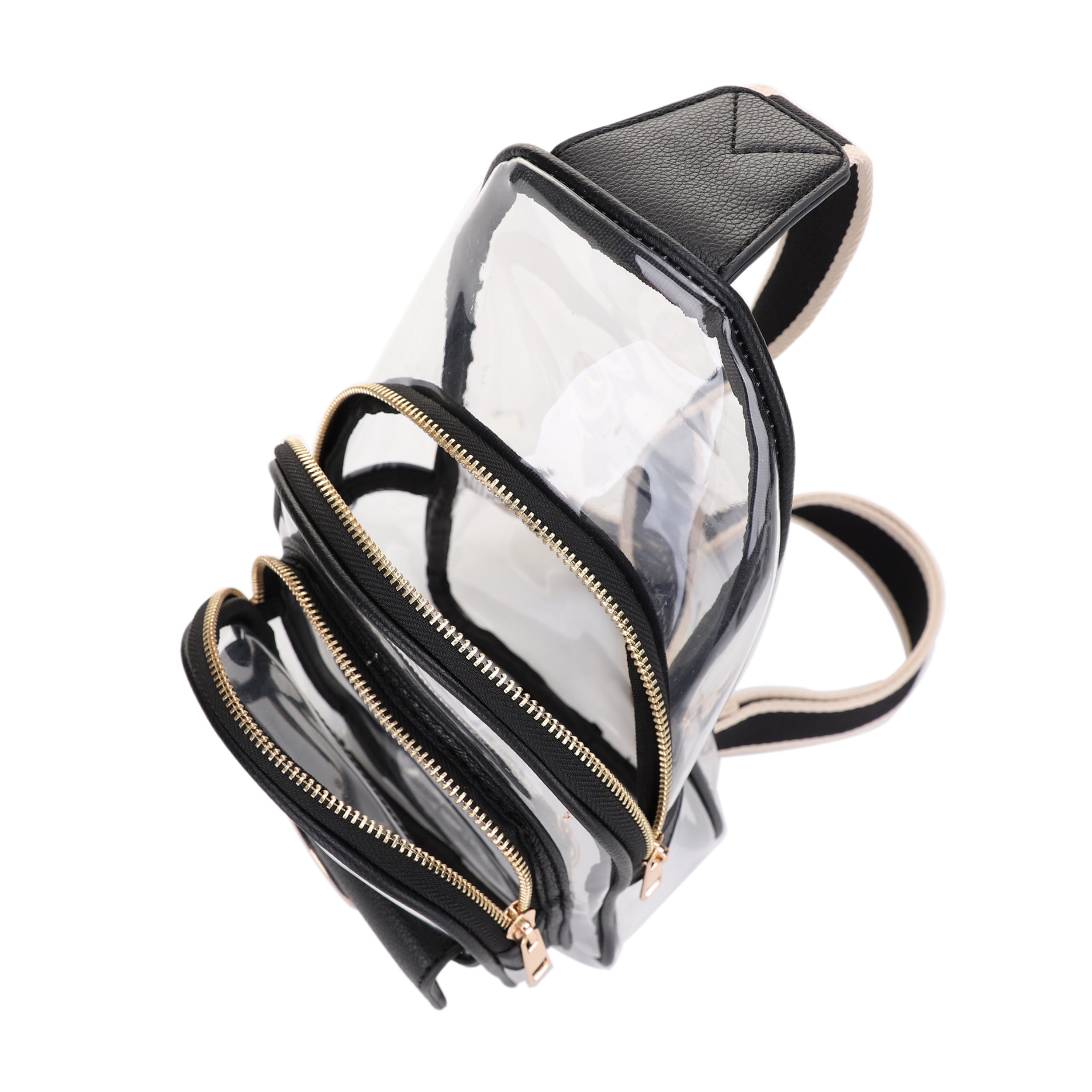 Ellie Double Compartment Clear Sling Bag with Medallion Detailing
