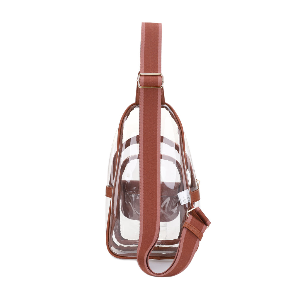 Eva Clear Sling Bag with Medallion Detailing