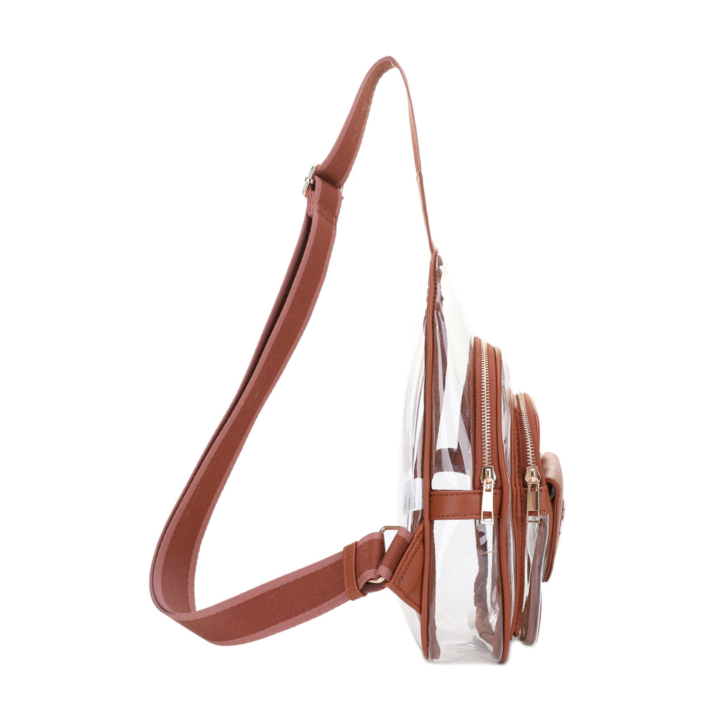 Eva Clear Sling Bag with Medallion Detailing