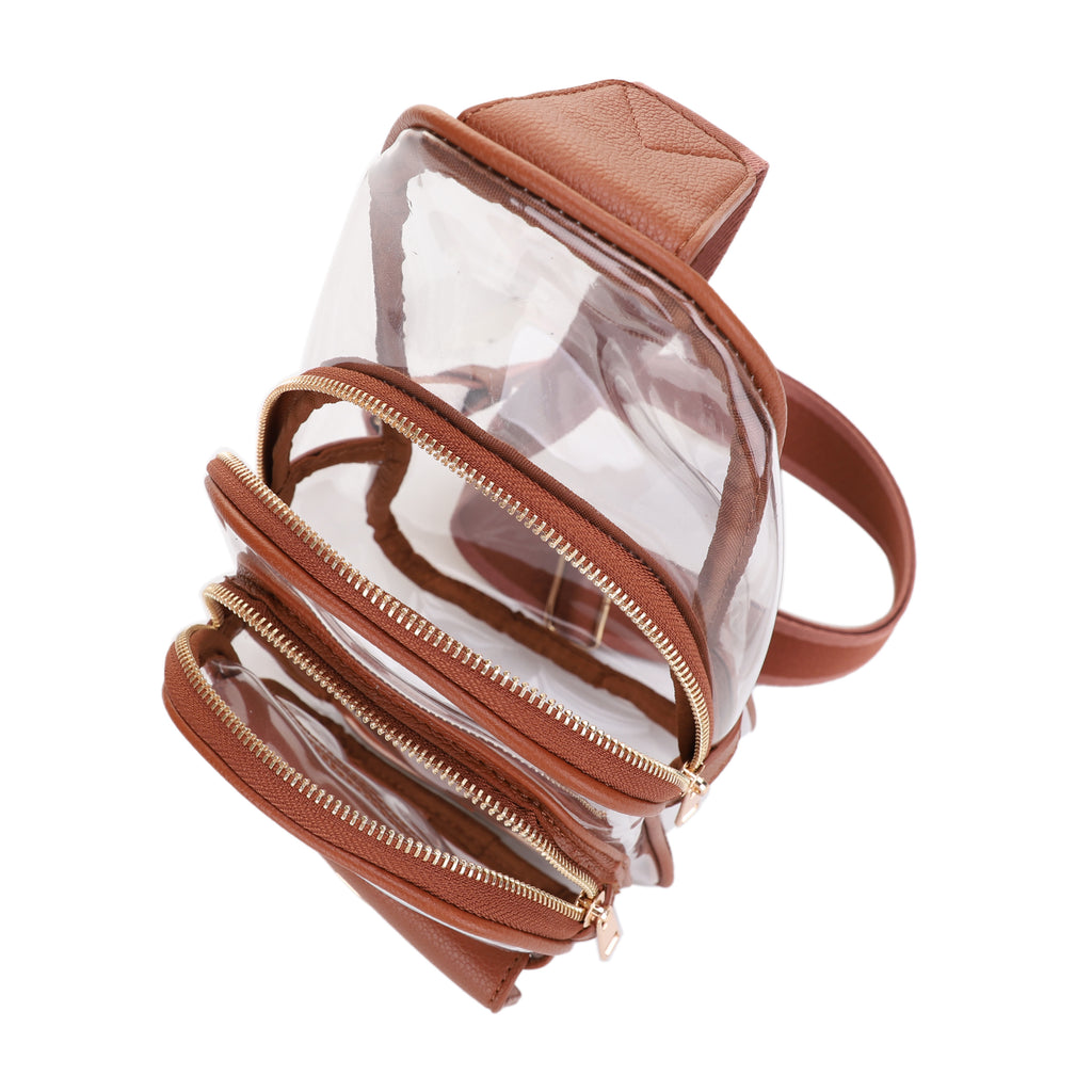 Eva Clear Sling Bag with Medallion Detailing