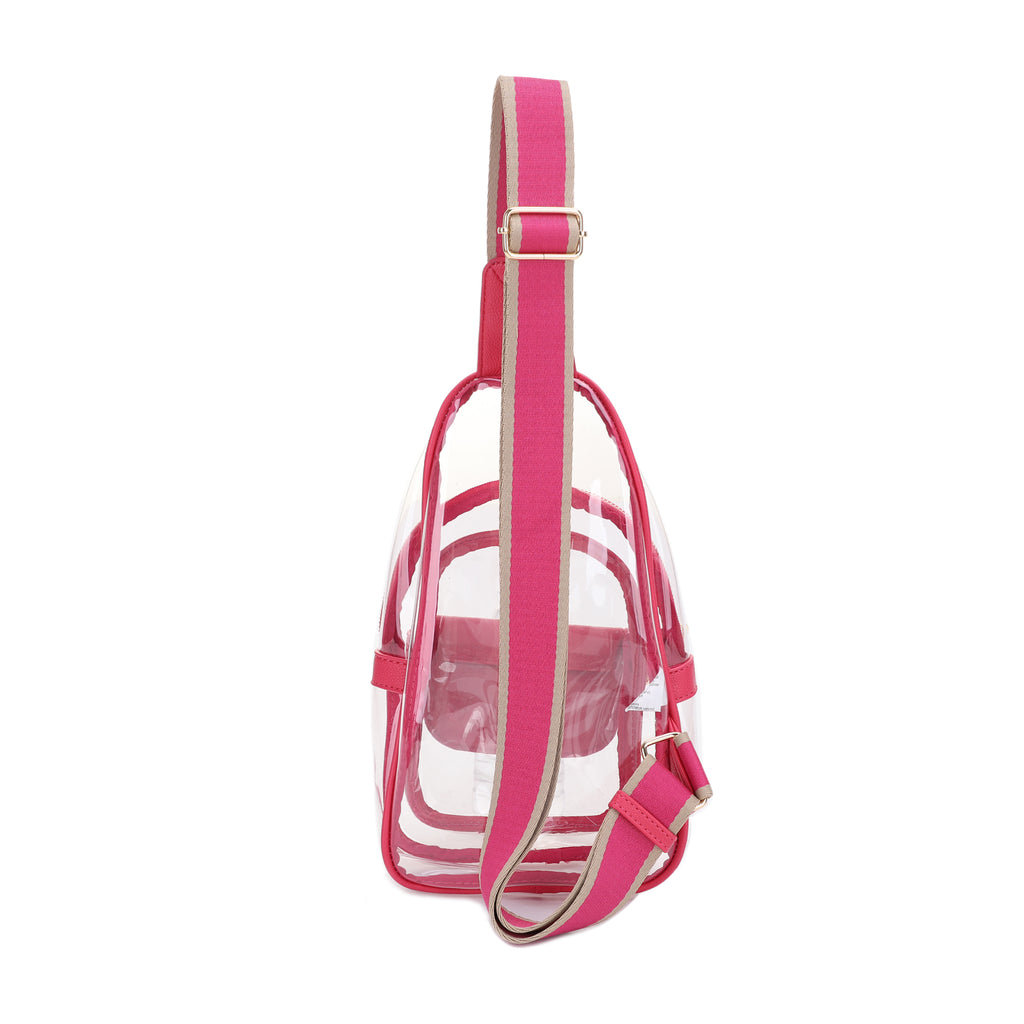 Eva Clear Sling Bag with Medallion Detailing